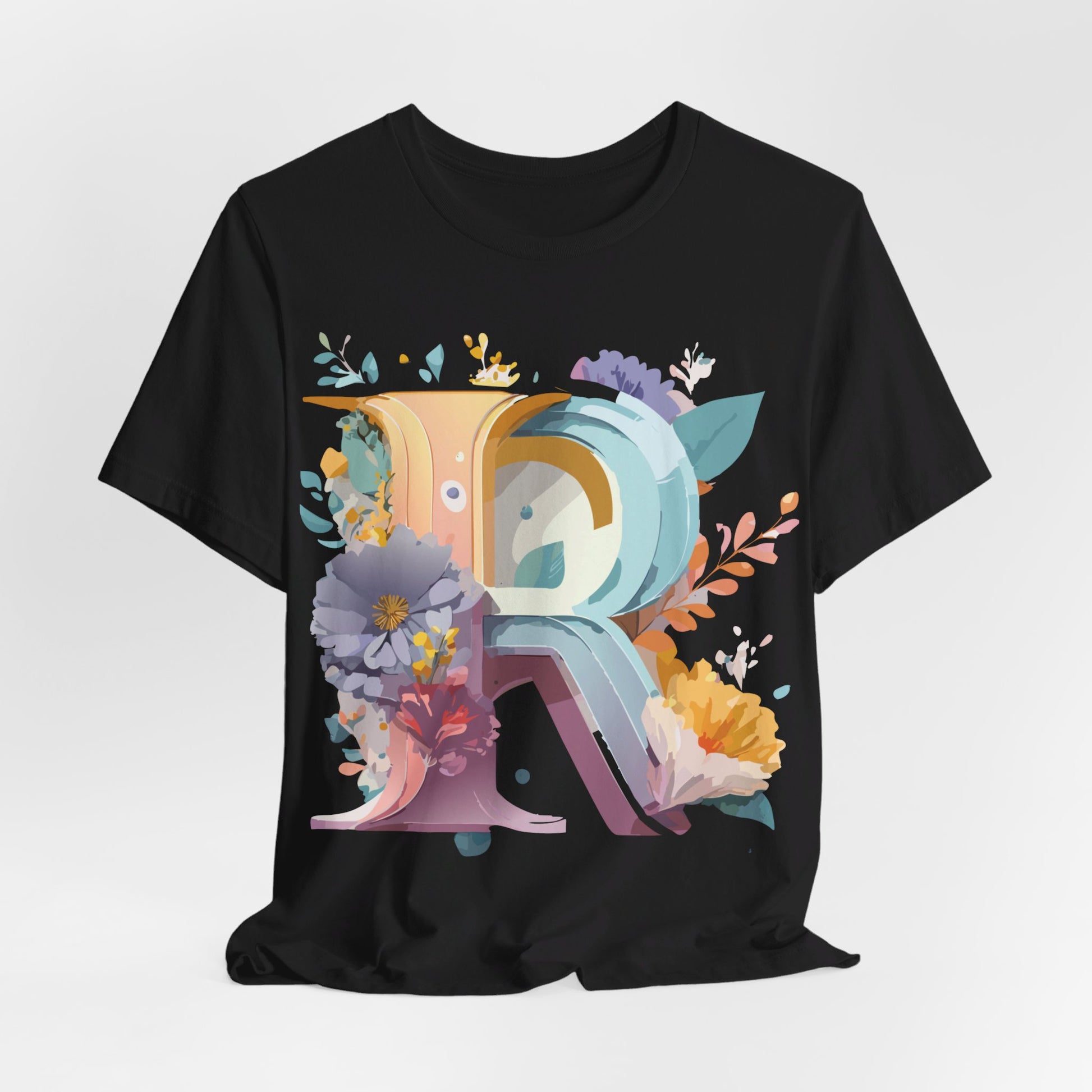 Natural Cotton Tee Shirt - Letters Collection - R Printify