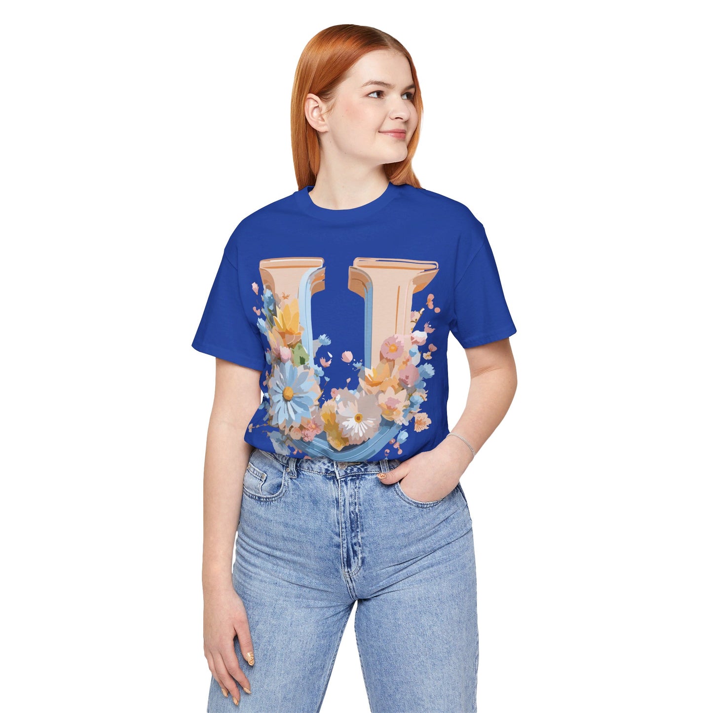 Natural Cotton Tee Shirt - Letters Collection - U Printify