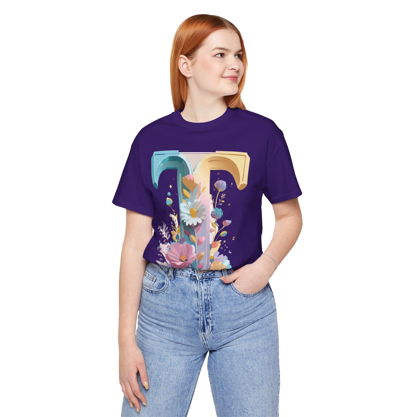 Natural Cotton Tee Shirt - Letters Collection - T Printify