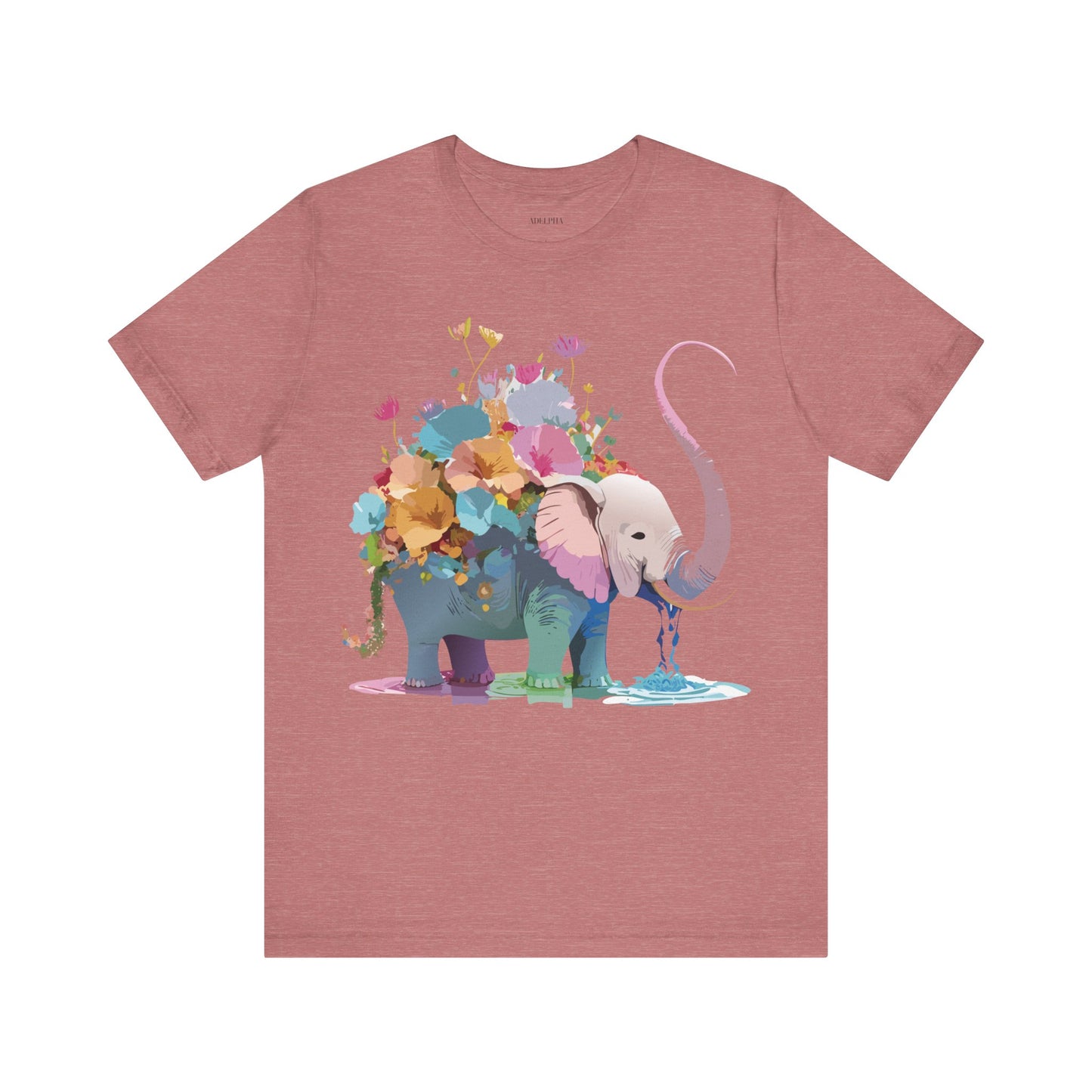 Natural Cotton Tee Shirt with Elephant Printify