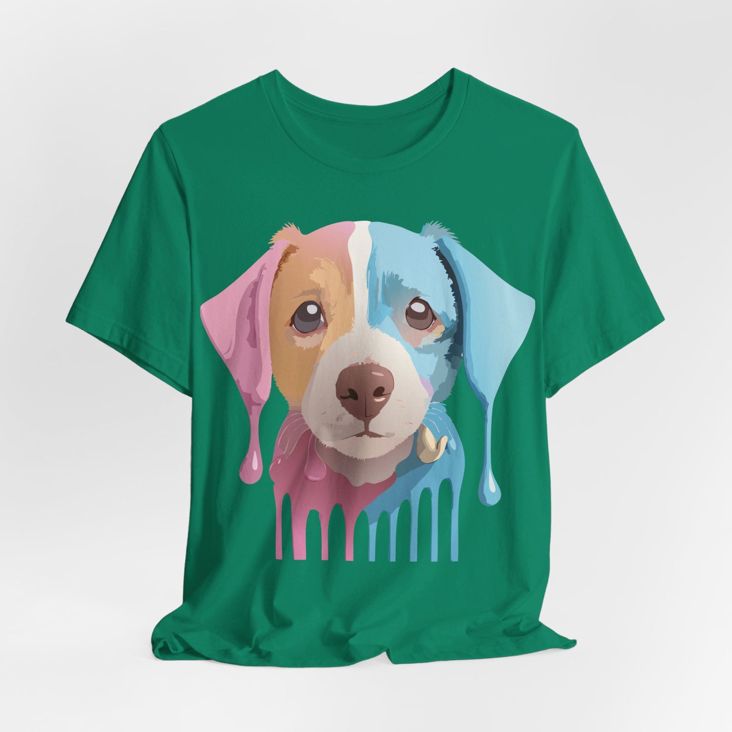 Natural Cotton Tee Shirt with Dog Printify