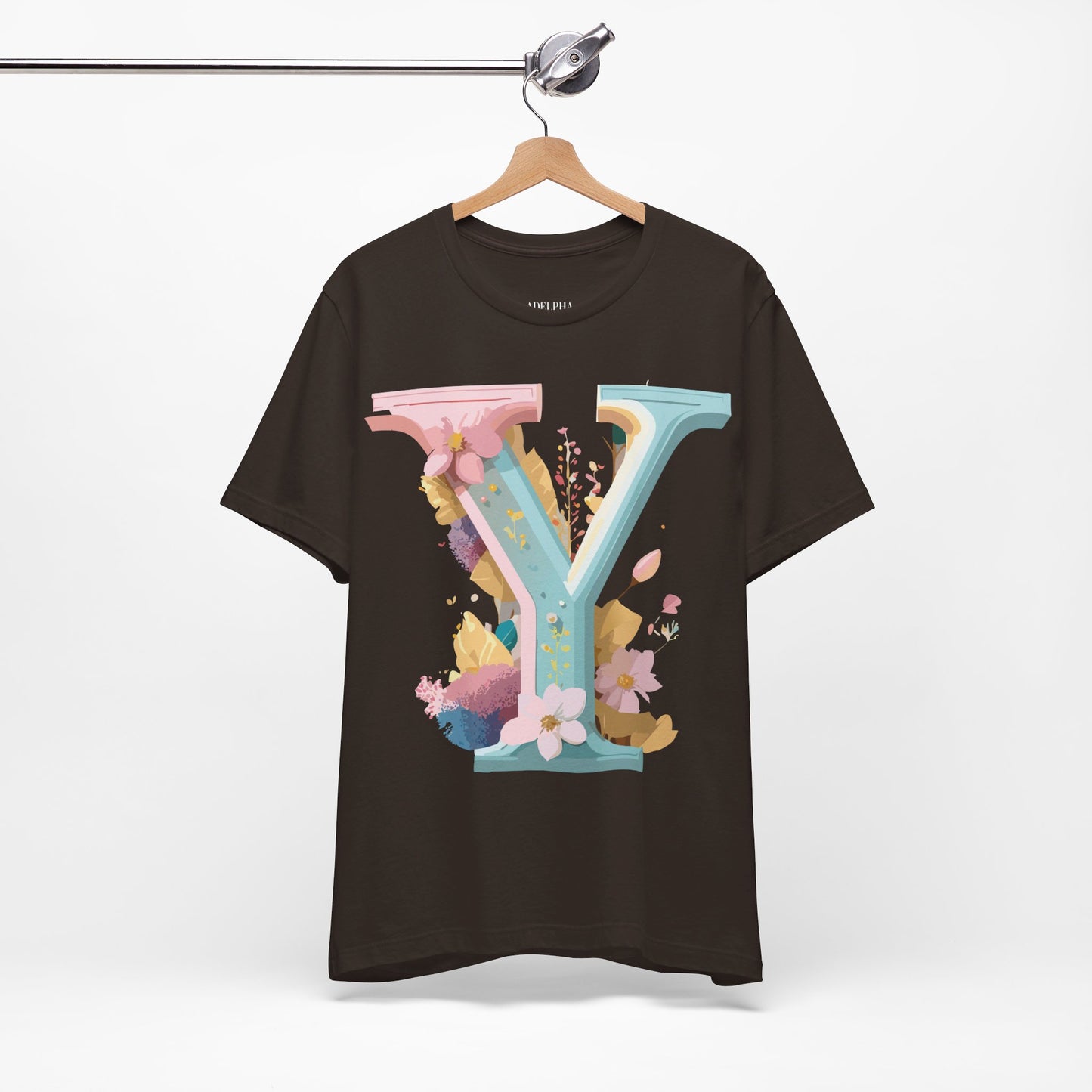 Natural Cotton Tee Shirt - Letters Collection - Y Printify