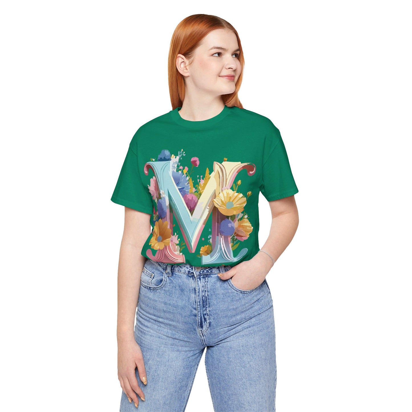 Natural Cotton Tee Shirt - Letters Collection - M Printify