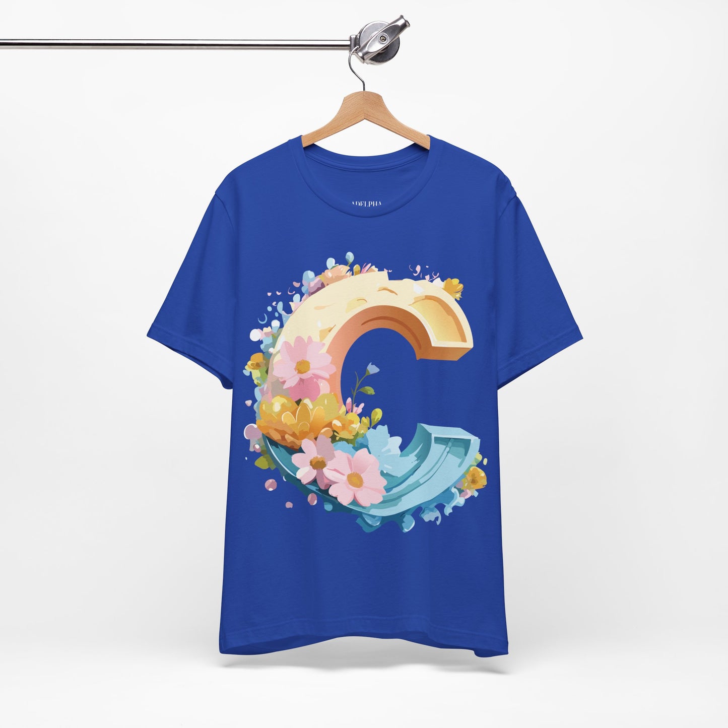 Natural Cotton Tee Shirt - Letters Collection - C Printify