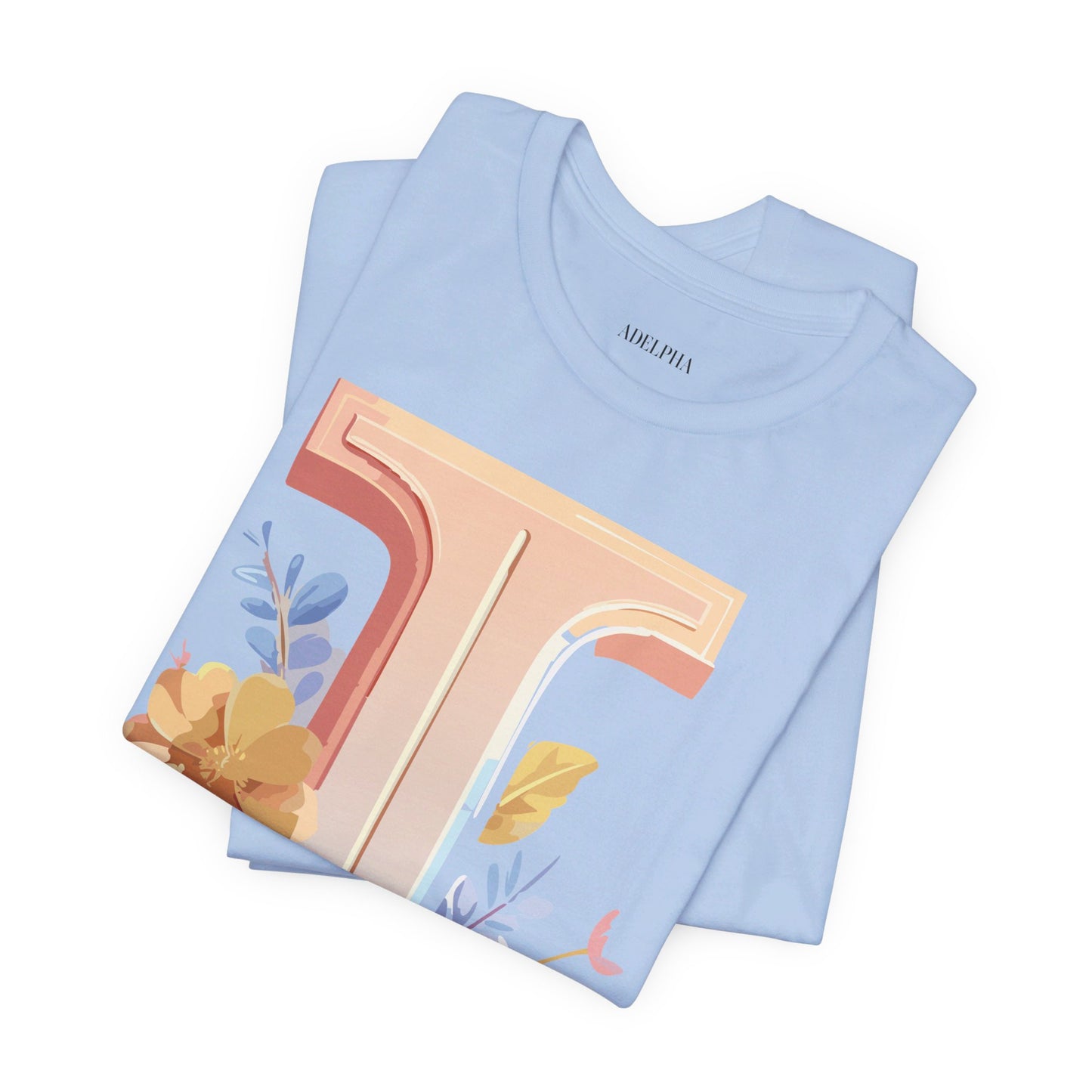 Natural Cotton Tee Shirt - Letters Collection - I Printify