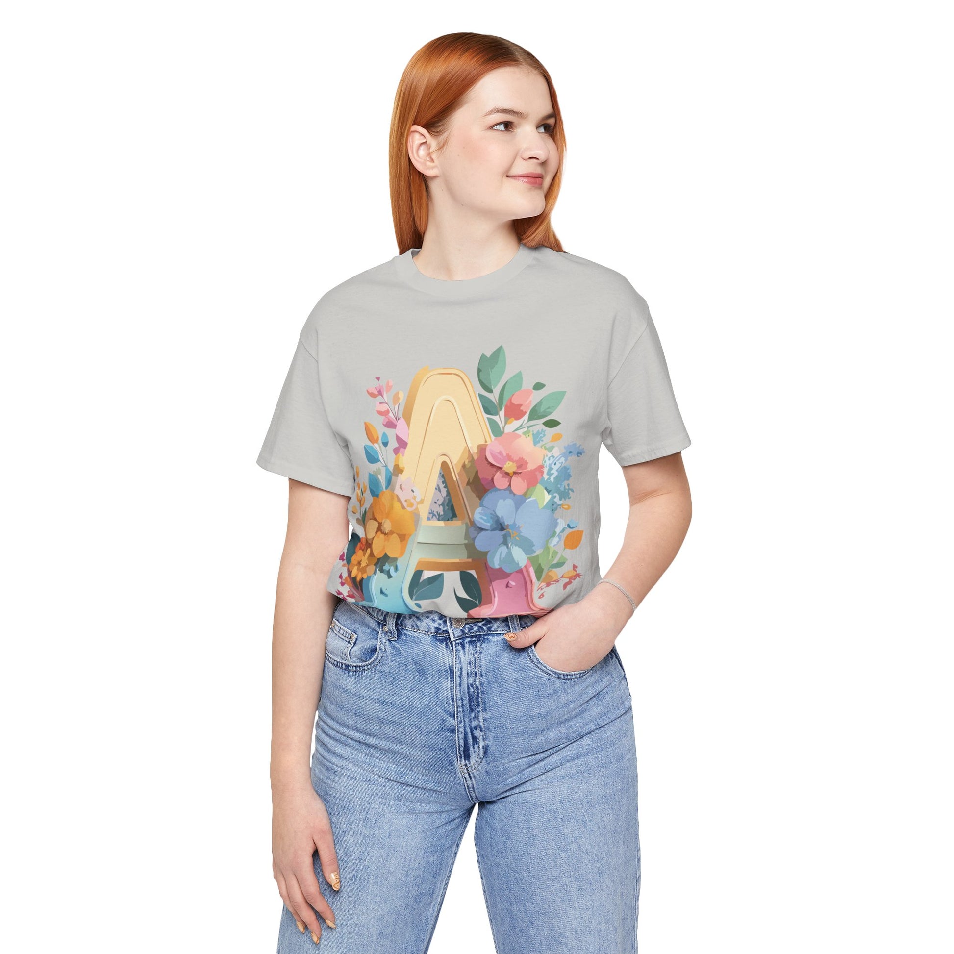 Natural Cotton Tee Shirt - Letters Collection - A Printify