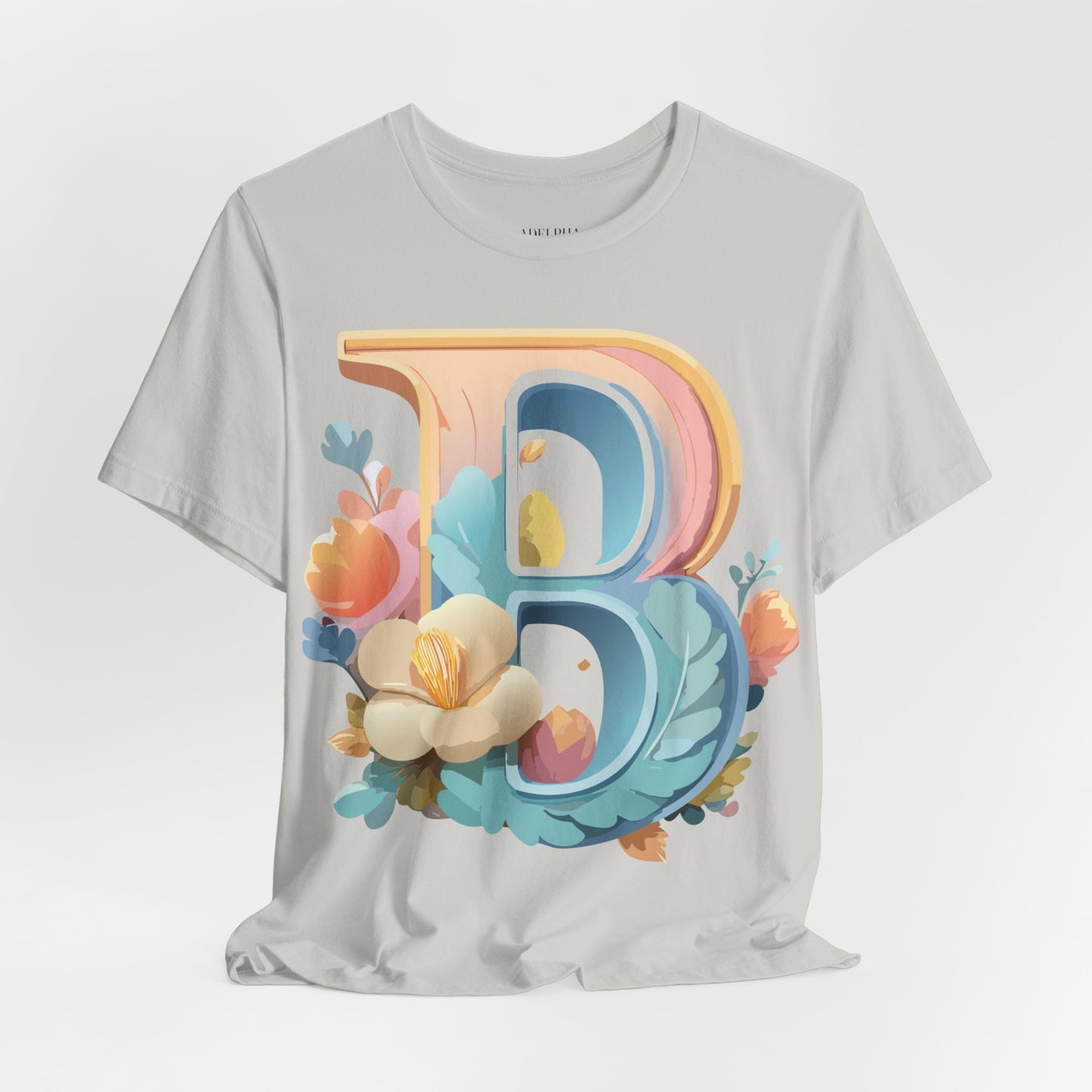 Natural Cotton Tee Shirt - Letters Collection - B Printify