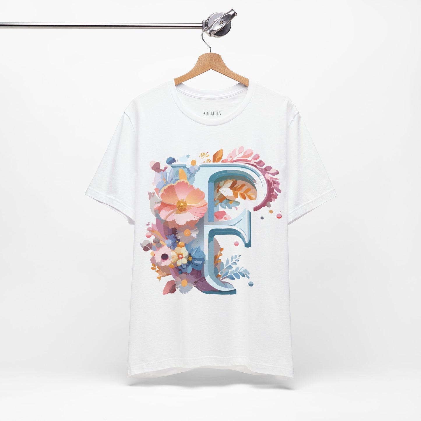 Natural Cotton Tee Shirt - Letters Collection - F Printify