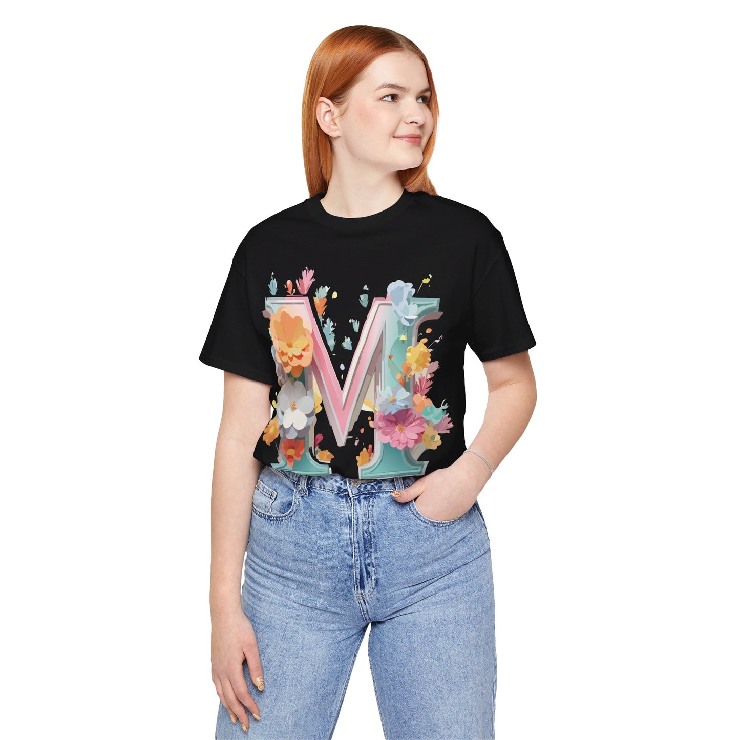 Natural Cotton Tee Shirt - Letters Collection - M Printify