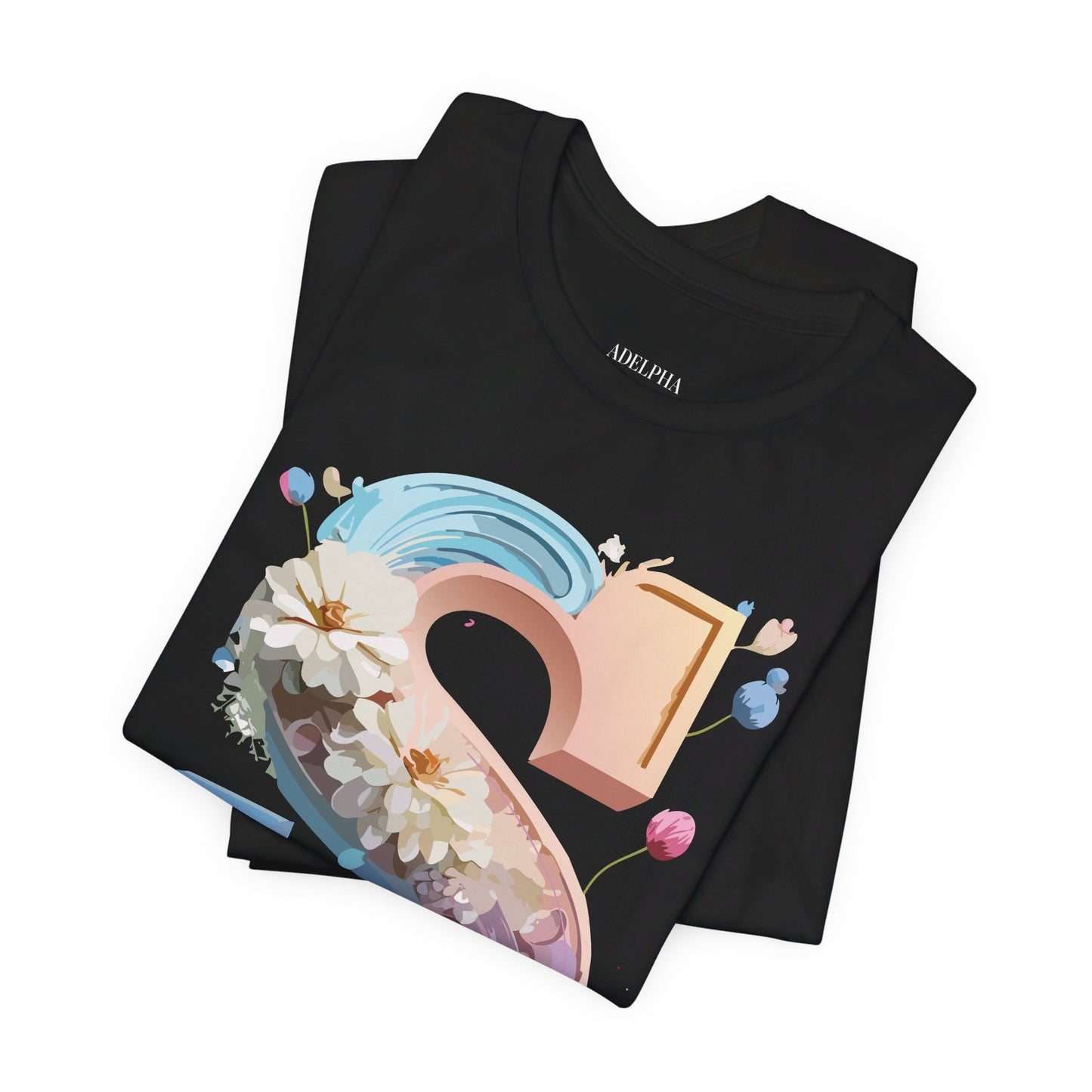 Natural Cotton Tee Shirt - Letters Collection - S Printify