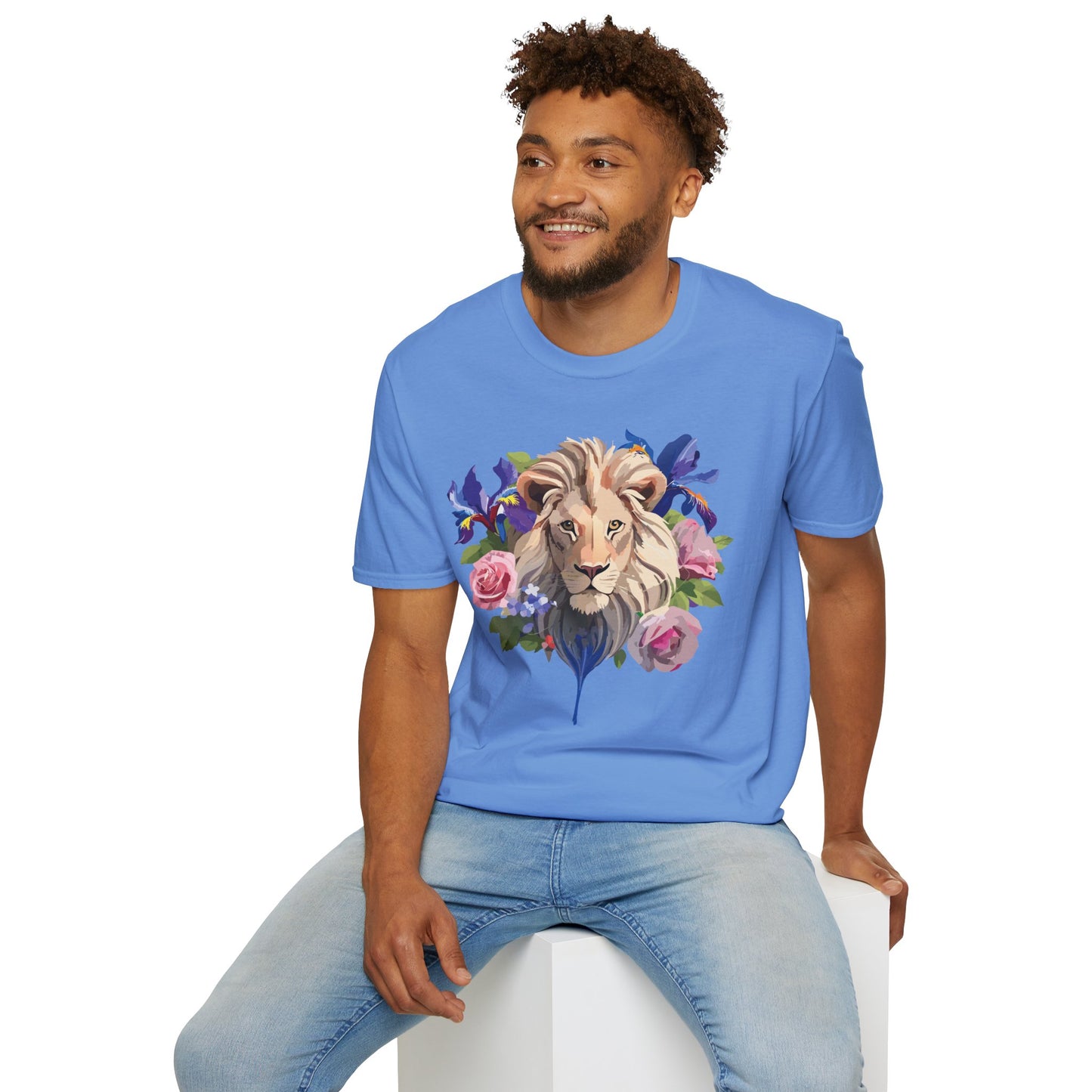 Lion Shirt, Shirt with Lion, Floral Lion Tee, Shirt with Animals