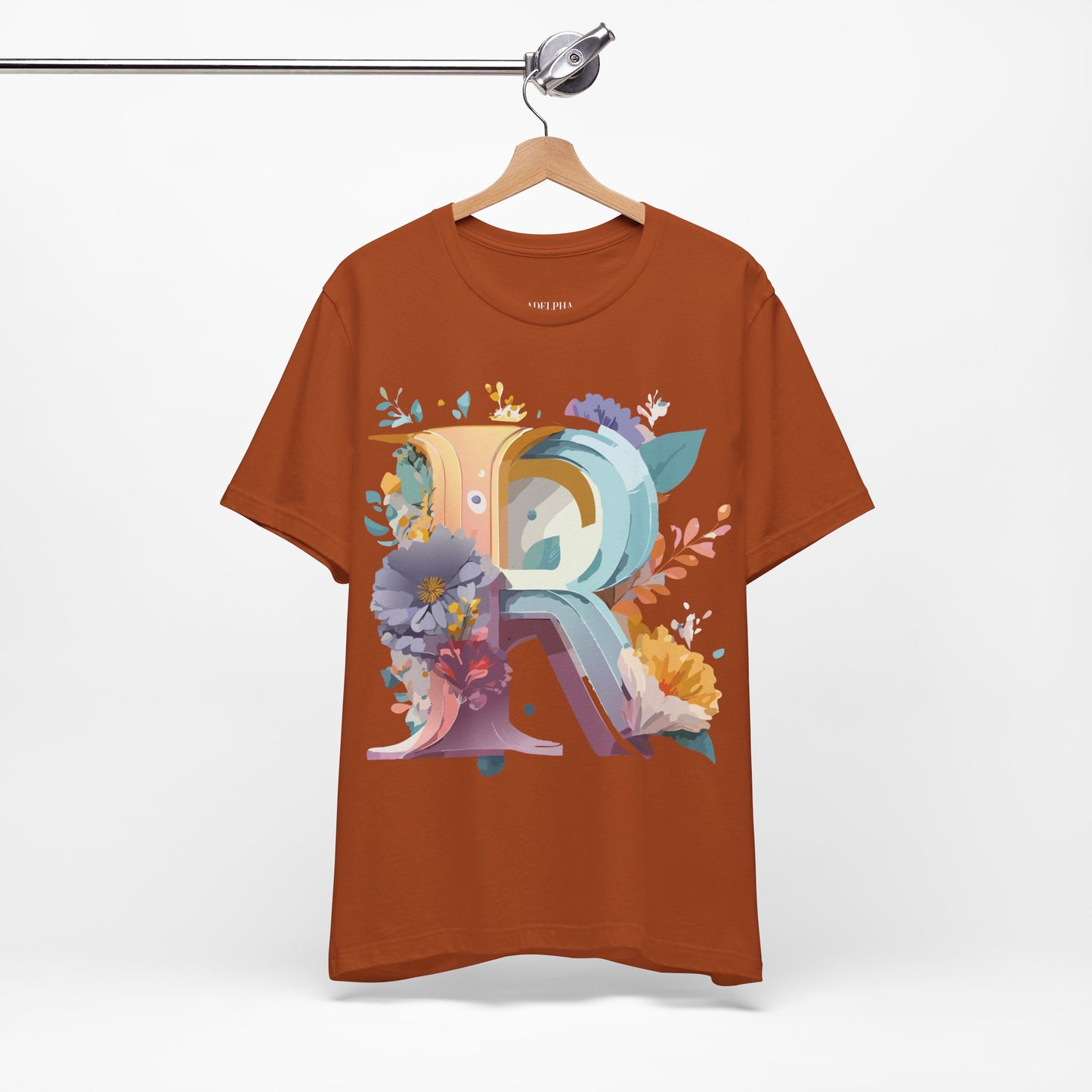 Natural Cotton Tee Shirt - Letters Collection - R Printify