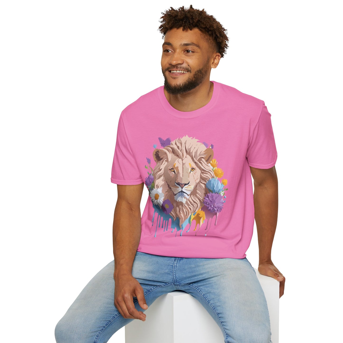 Lion Shirt, Shirt with Lion, Floral Lion Tee, Shirt with Animals