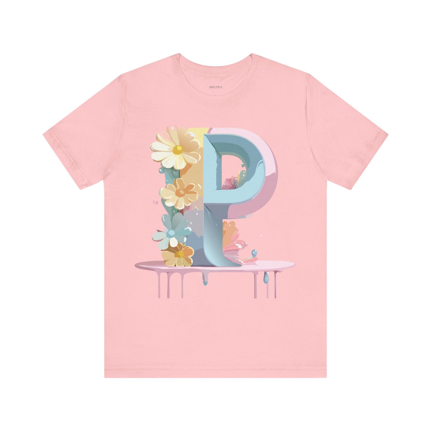 Natural Cotton Tee Shirt - Letters Collection - P Printify