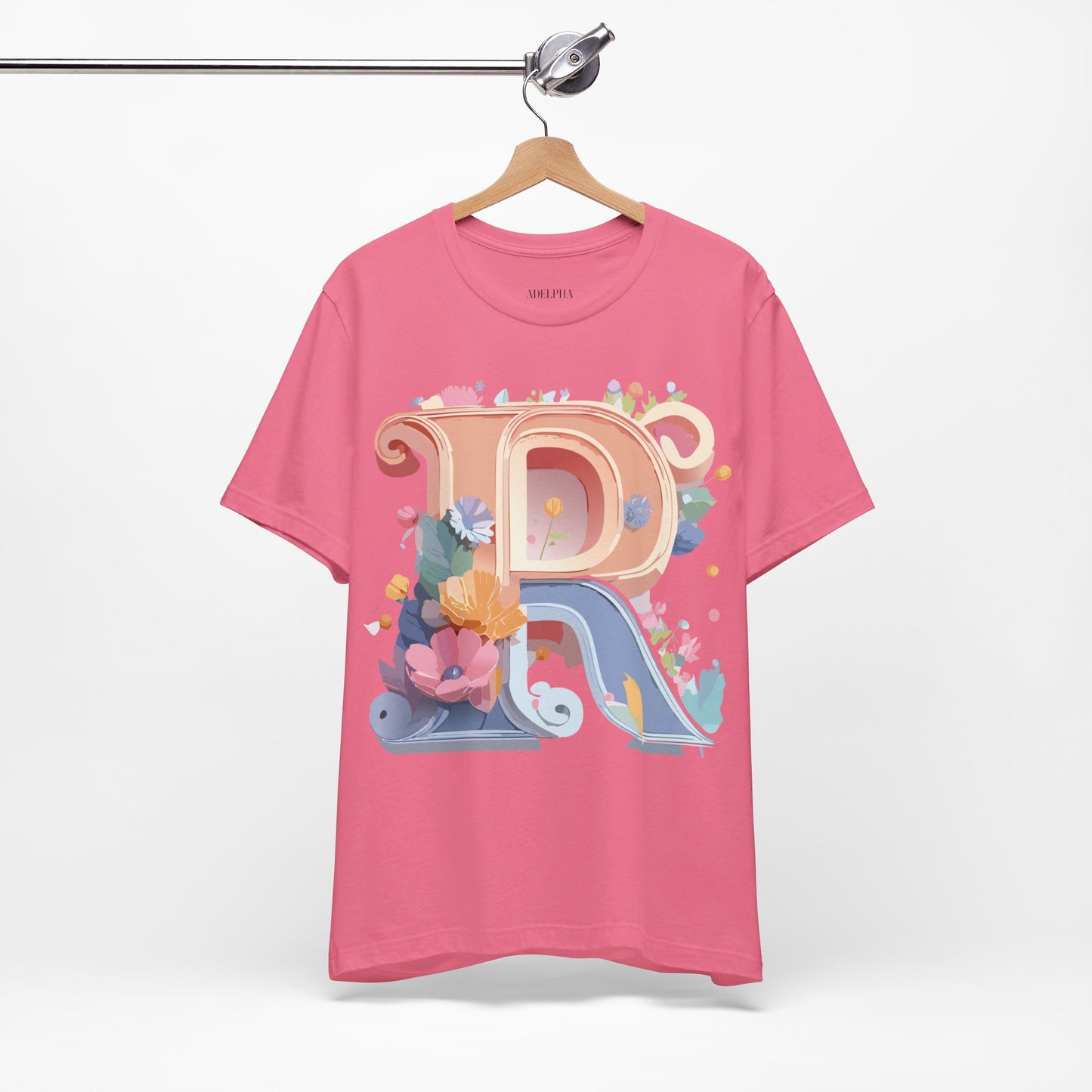 Natural Cotton Tee Shirt - Letters Collection - R Printify