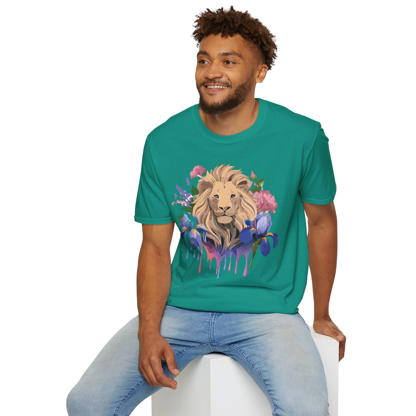 Lion Shirt, Shirt with Lion, Floral Lion Tee, Shirt with Animals