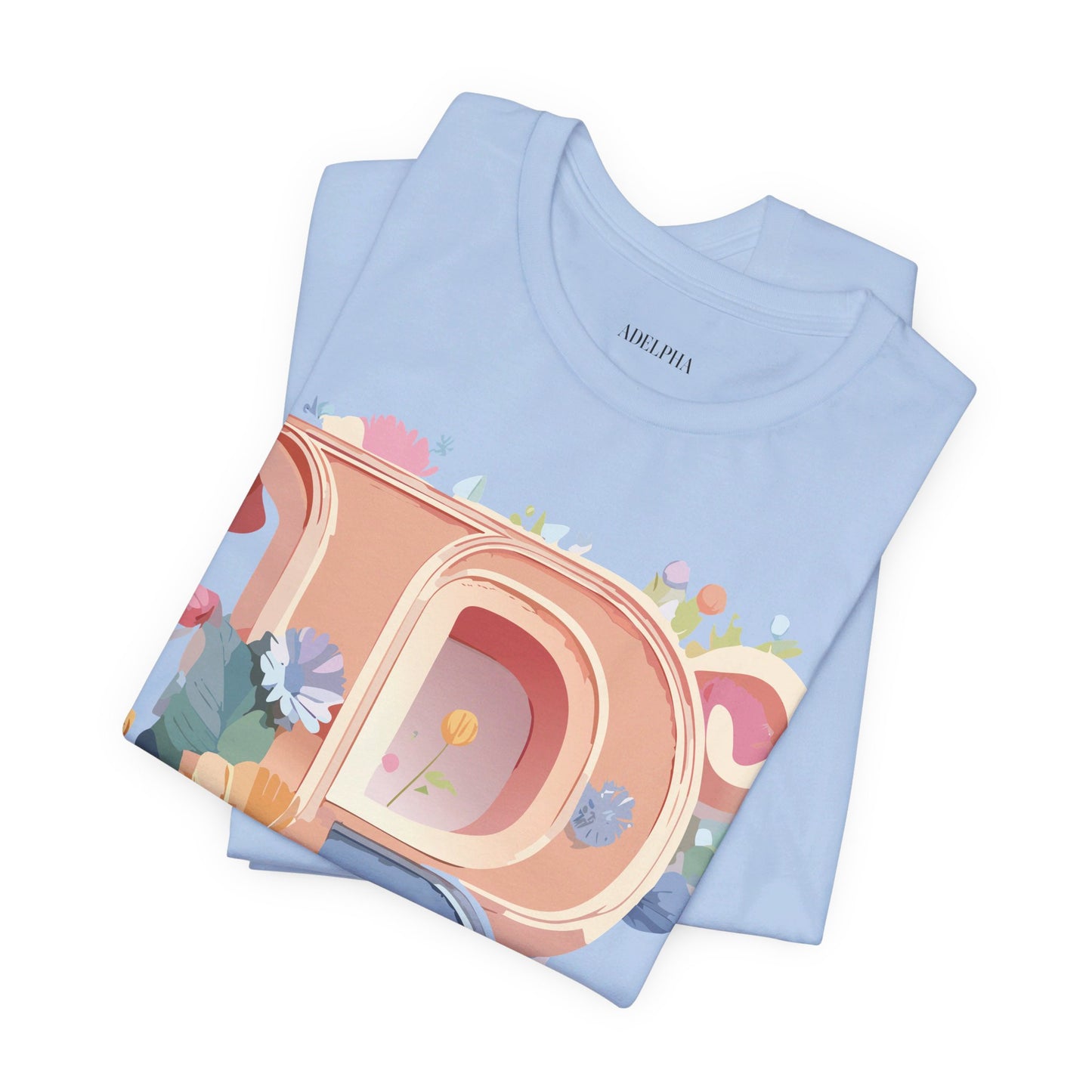 Natural Cotton Tee Shirt - Letters Collection - R Printify