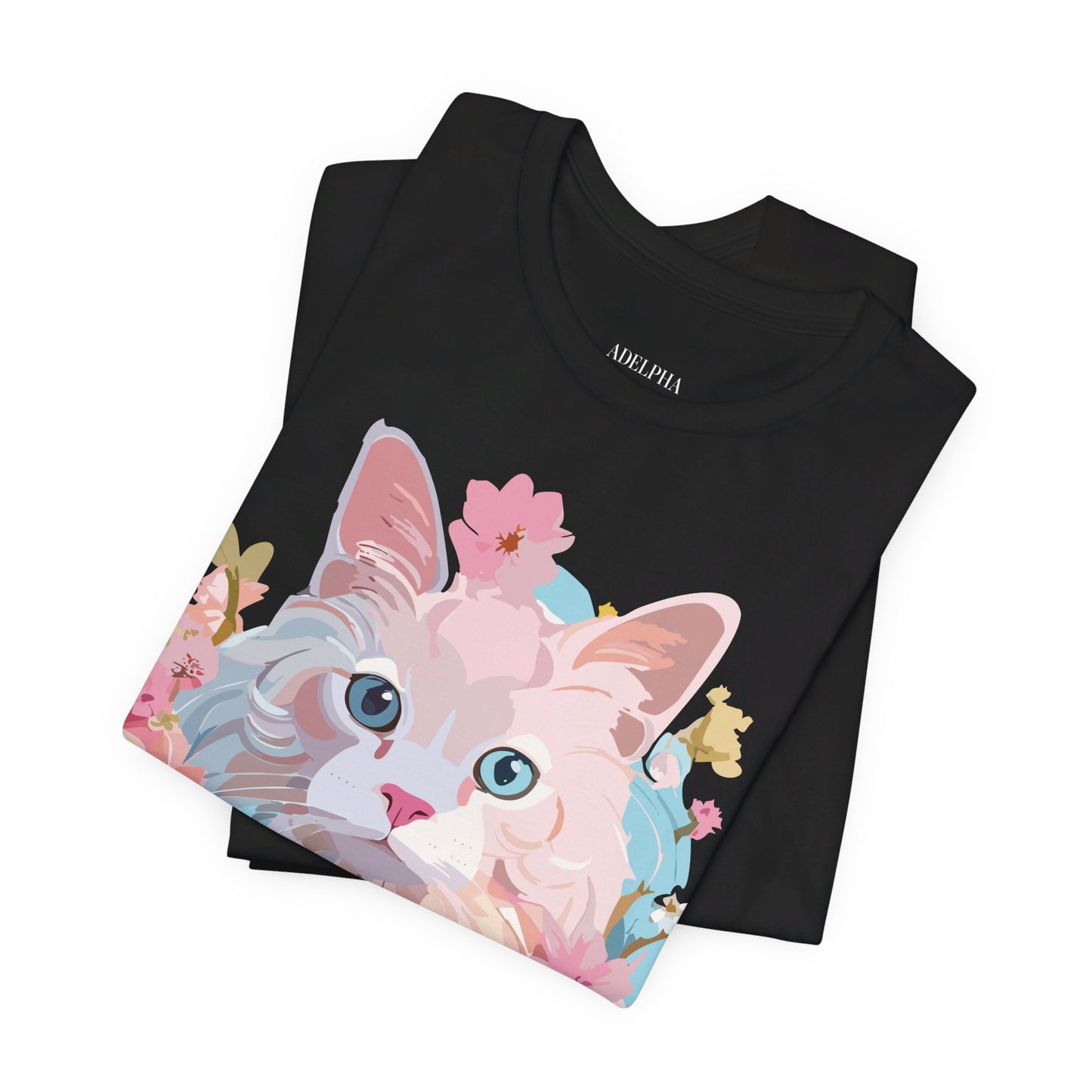 Natural Cotton Tee Shirt with Cat Printify