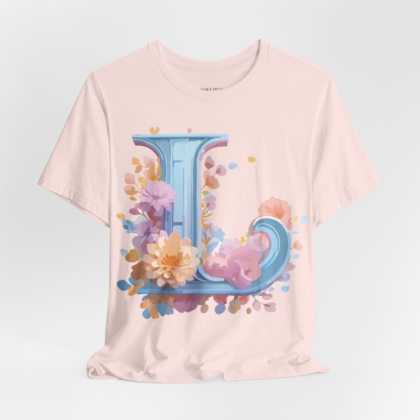 Natural Cotton Tee Shirt - Letters Collection - L Printify