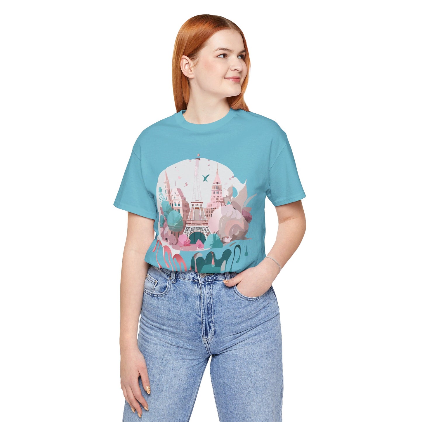 Natural Cotton Tee Shirt - Beautiful Places Collection - Paris Printify