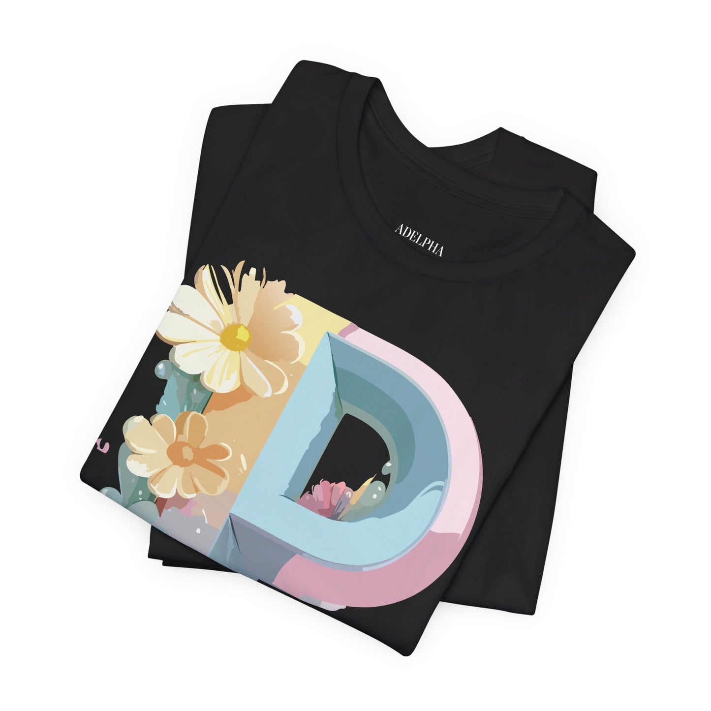 Natural Cotton Tee Shirt - Letters Collection - P Printify