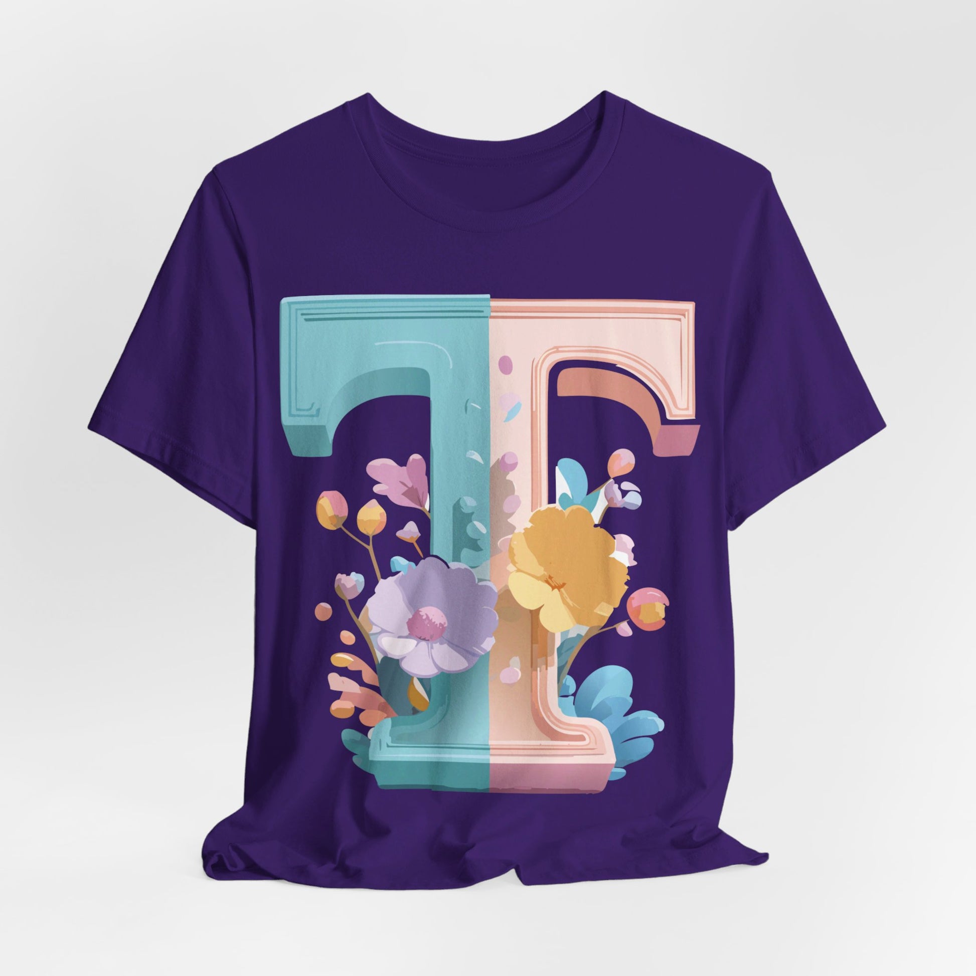 Natural Cotton Tee Shirt - Letters Collection - T Printify