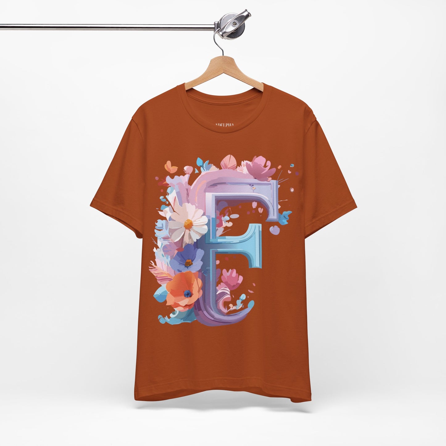 Natural Cotton Tee Shirt - Letters Collection - F Printify