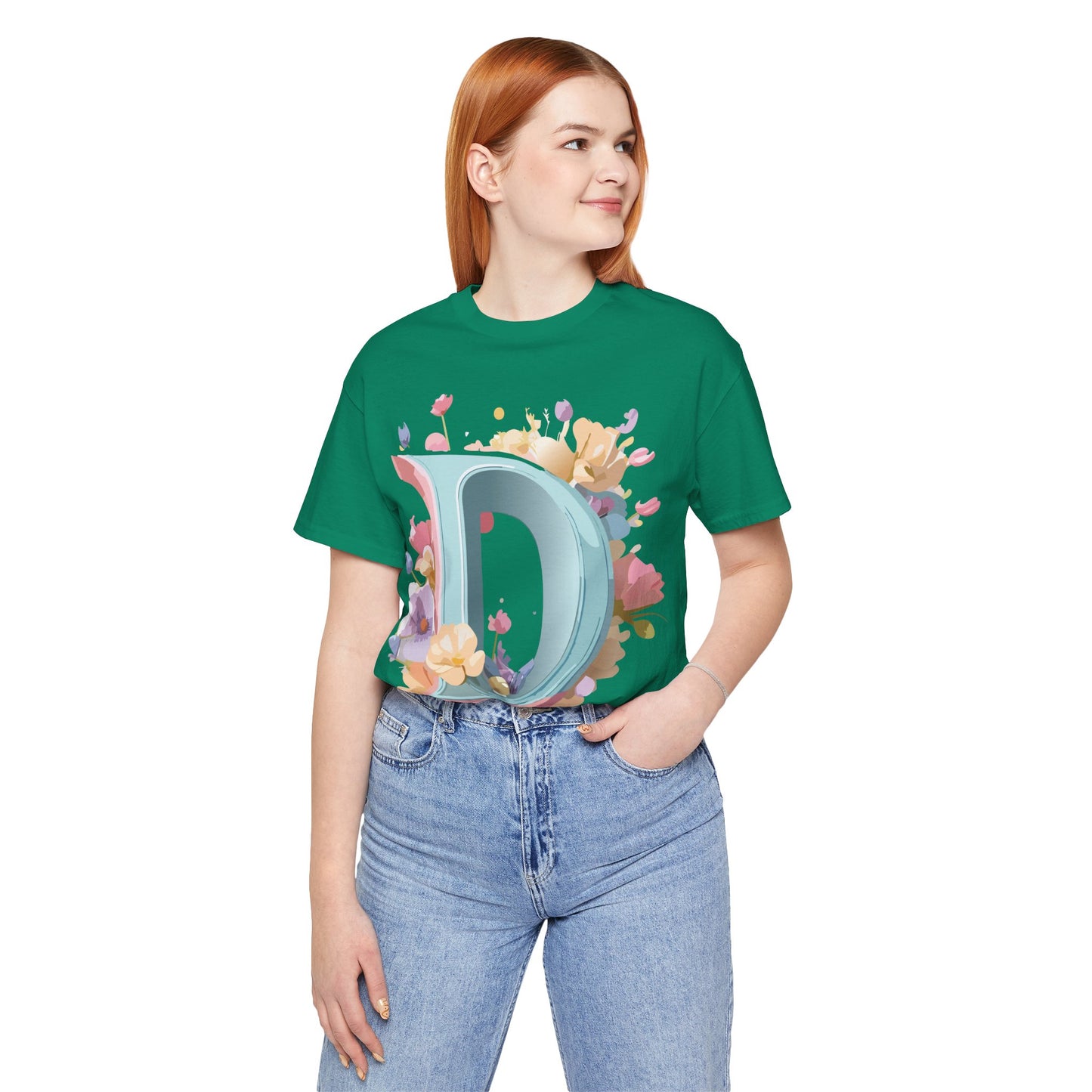 Natural Cotton Tee Shirt - Letters Collection - D Printify