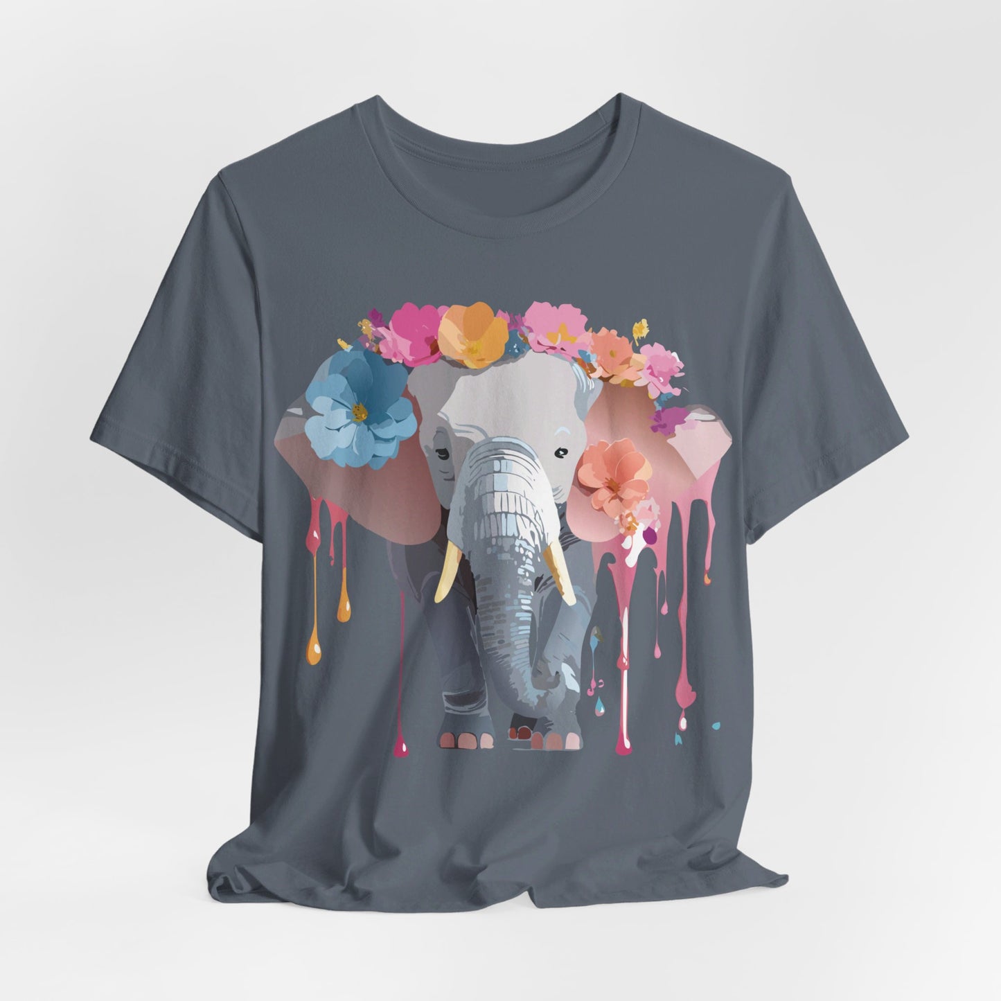 Natural Cotton Tee Shirt with Elephant Printify