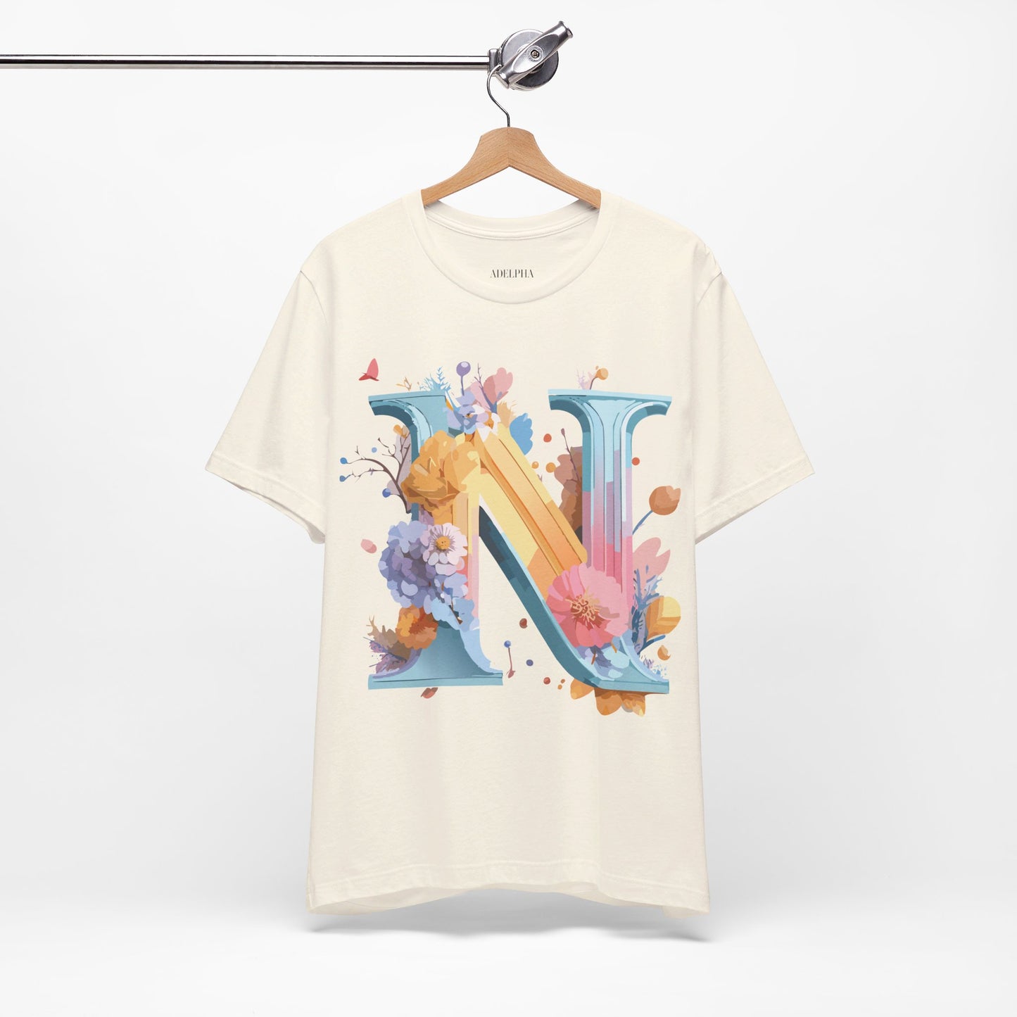 Natural Cotton Tee Shirt - Letters Collection - N Printify