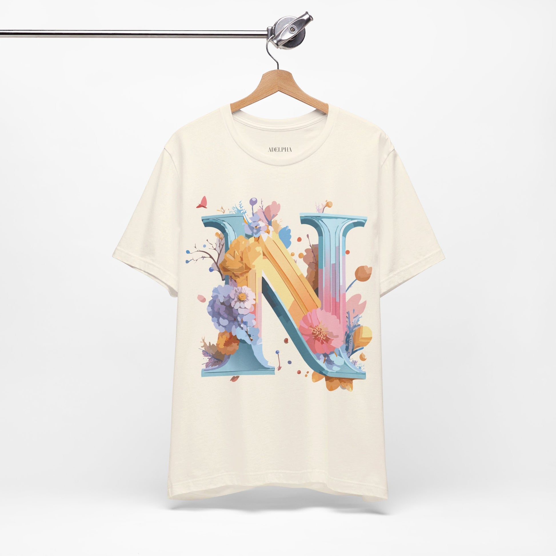 Natural Cotton Tee Shirt - Letters Collection - N Printify