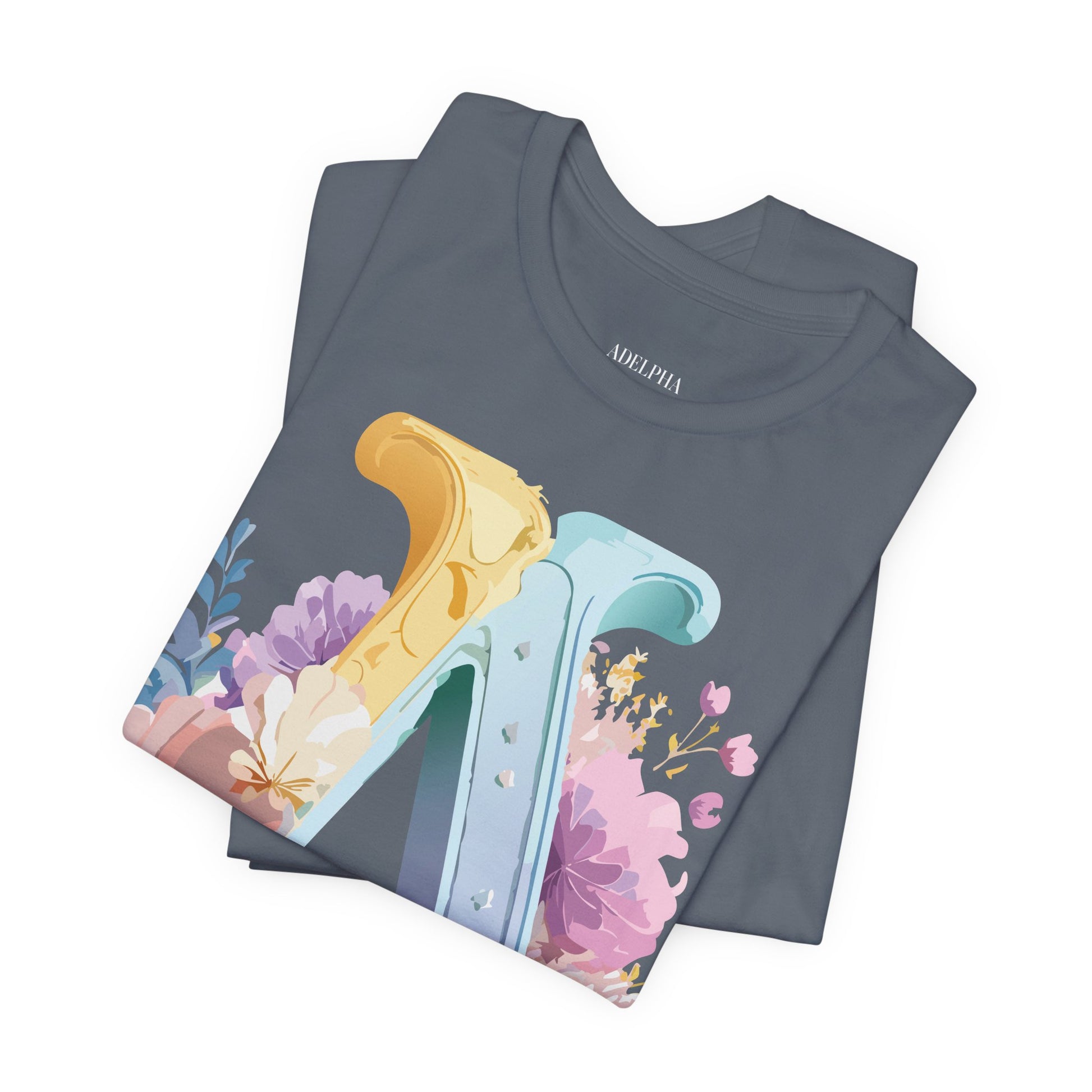 Natural Cotton Tee Shirt - Letters Collection - A Printify