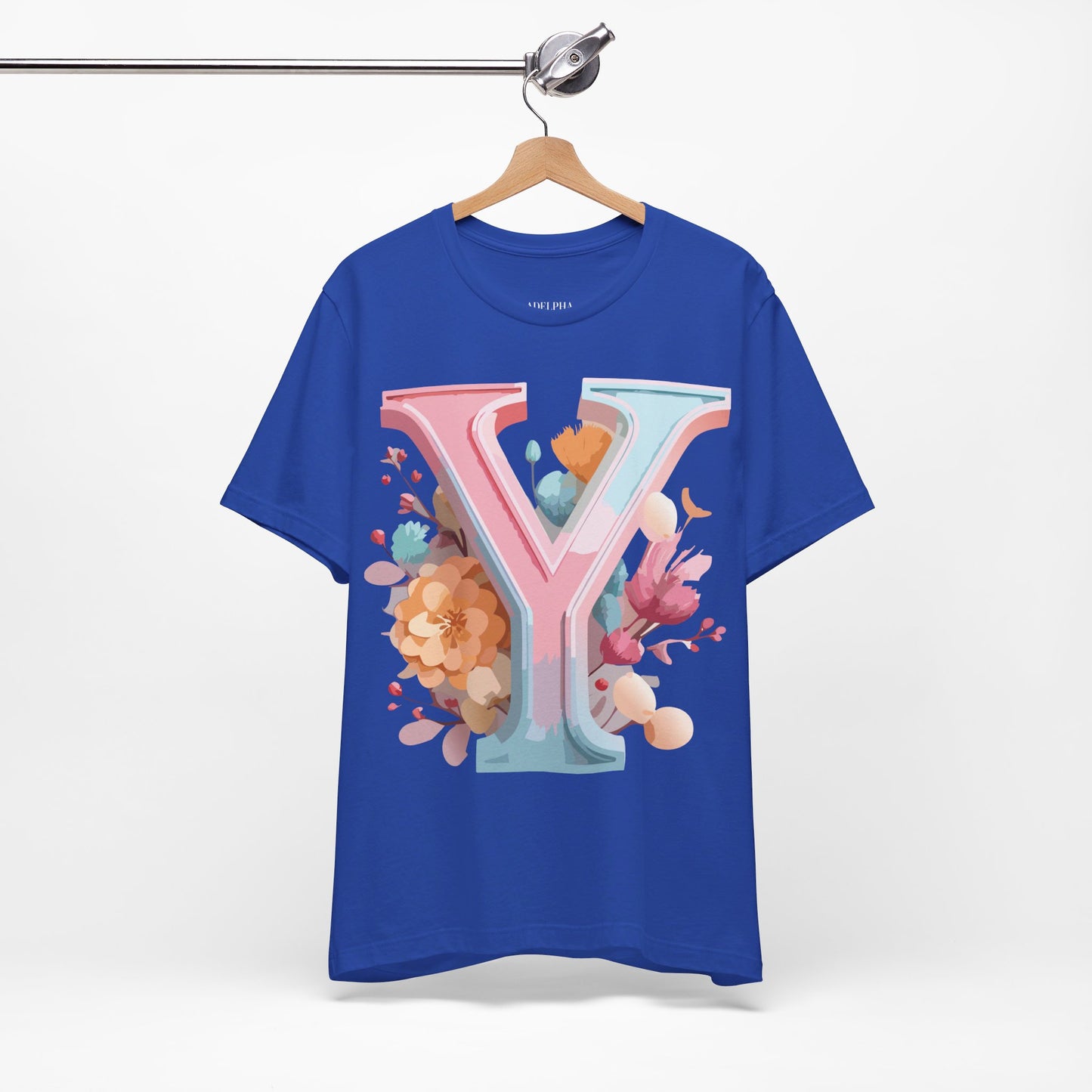 Natural Cotton Tee Shirt - Letters Collection - Y Printify