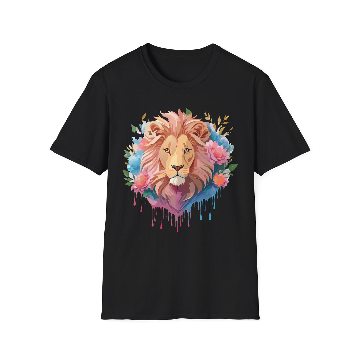 Lion Shirt, Shirt with Lion, Floral Lion Tee, Shirt with Animals