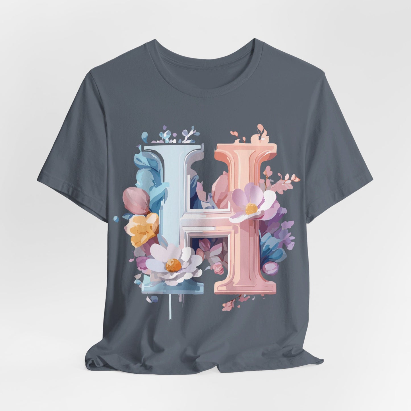 Natural Cotton Tee Shirt - Letters Collection - H Printify