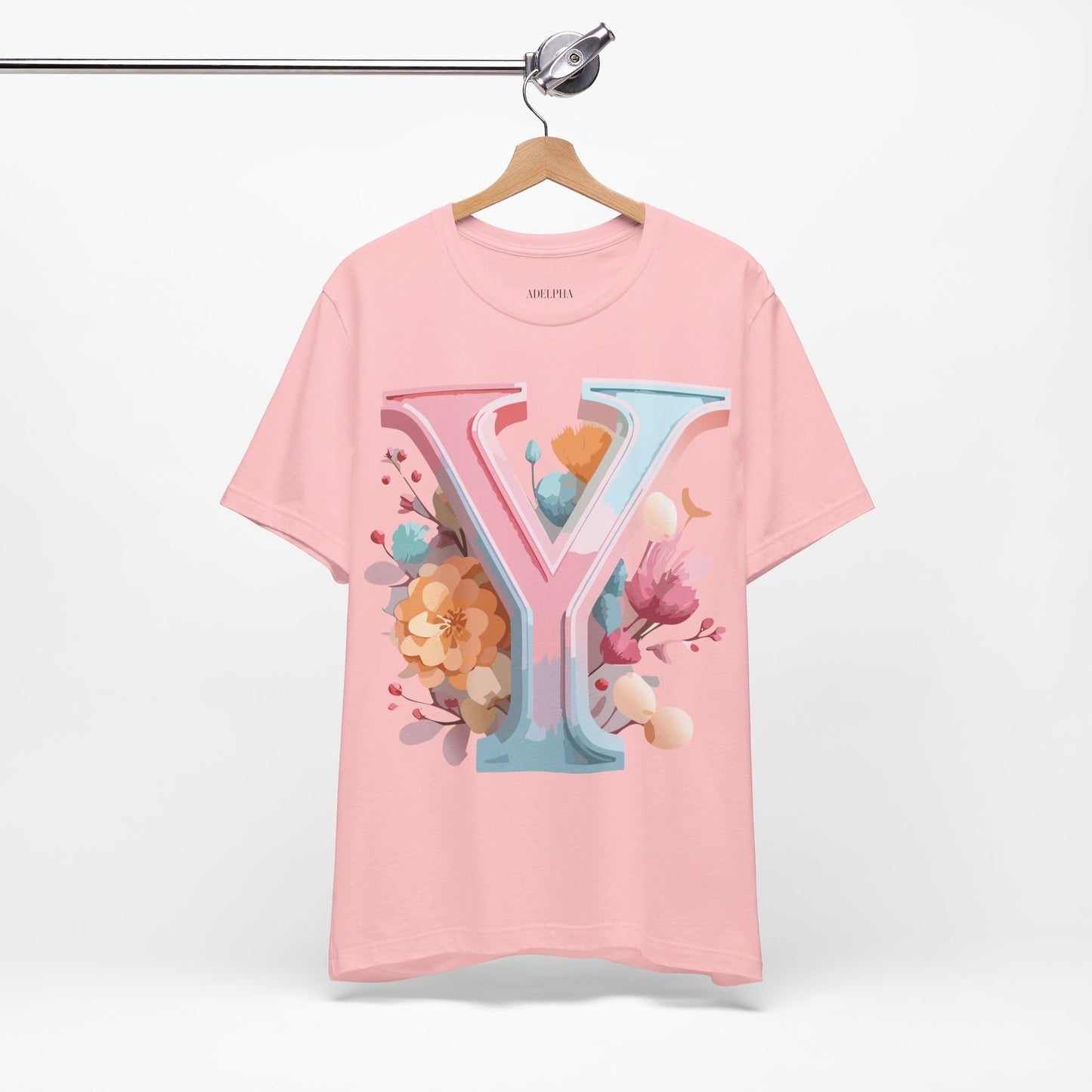 Natural Cotton Tee Shirt - Letters Collection - Y Printify