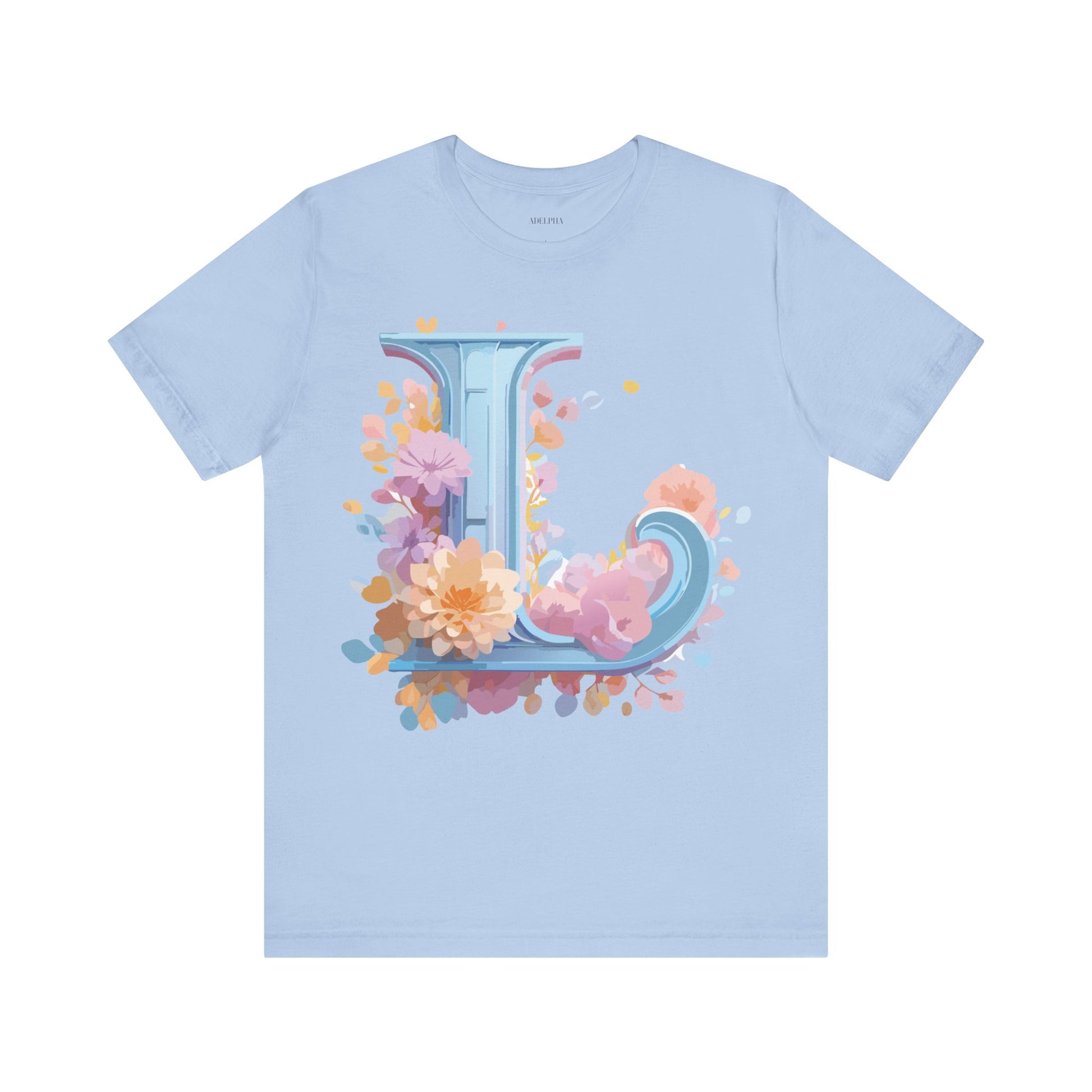 Natural Cotton Tee Shirt - Letters Collection - L Printify