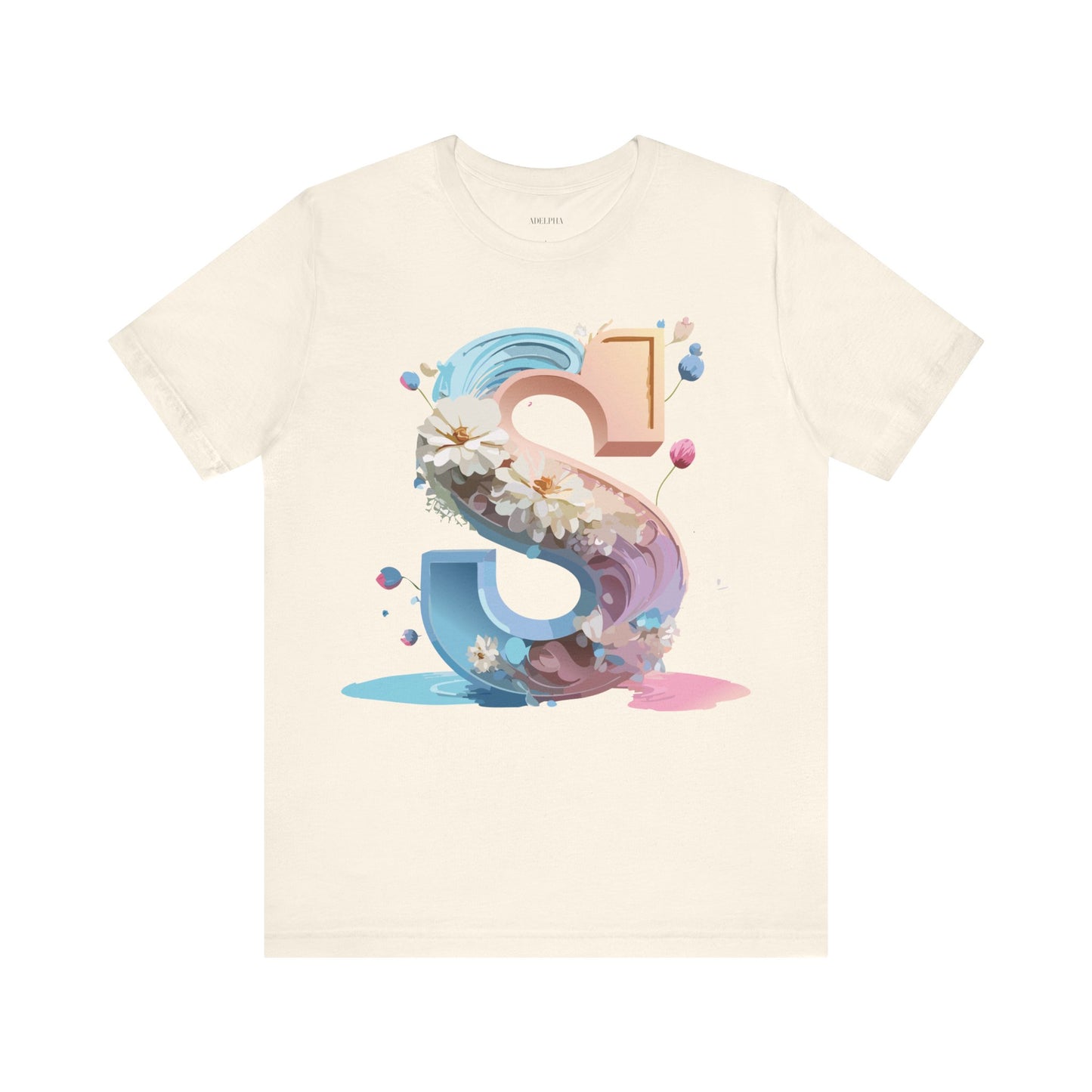 Natural Cotton Tee Shirt - Letters Collection - S Printify