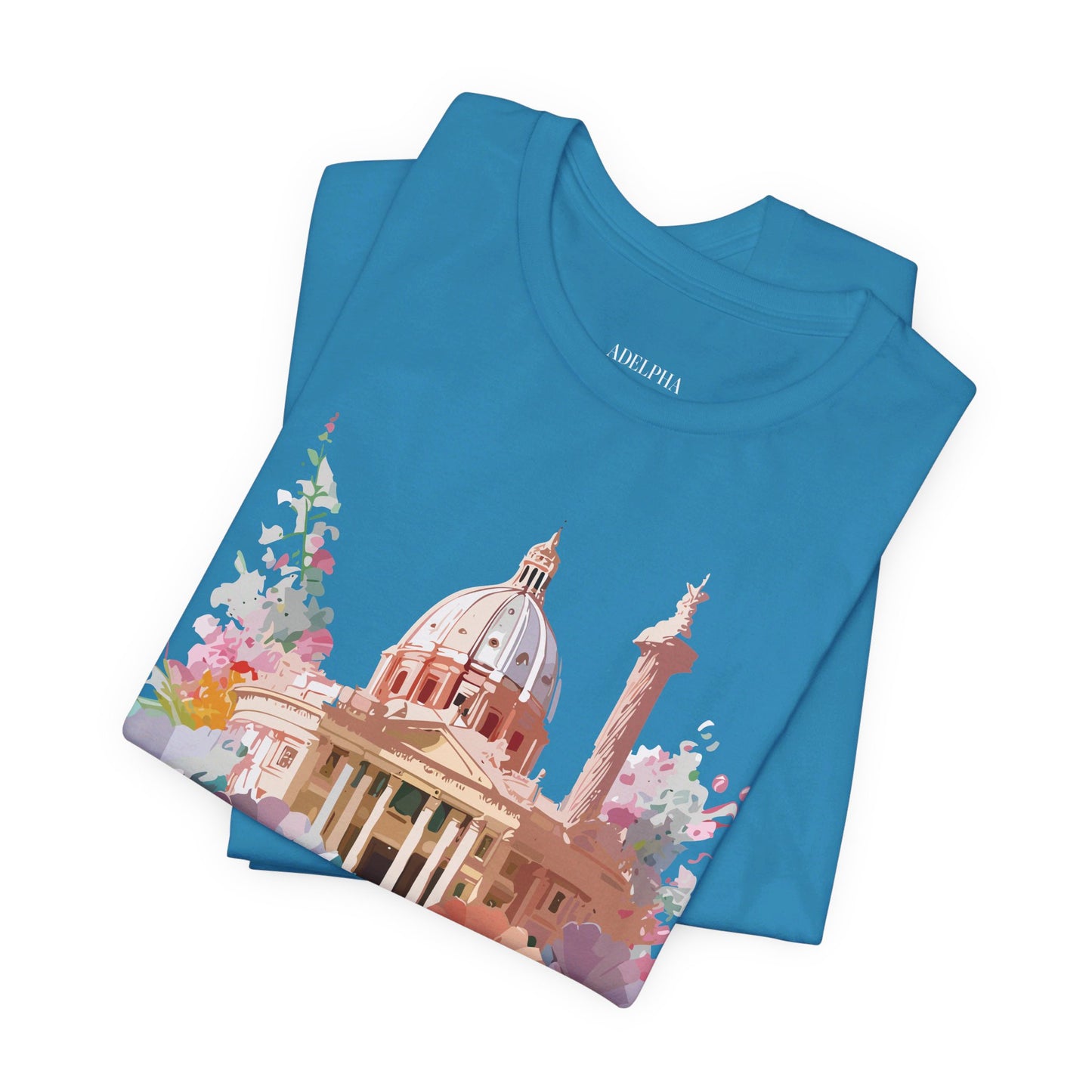 Natural Cotton Tee Shirt - Beautiful Places Collection - Rome Printify