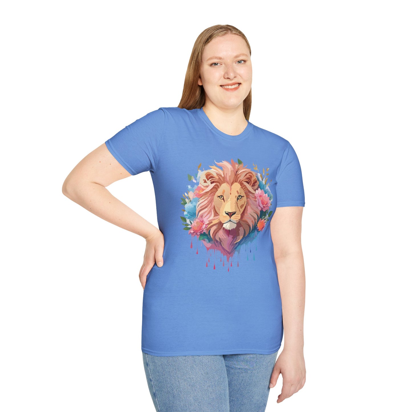 Lion Shirt, Shirt with Lion, Floral Lion Tee, Shirt with Animals