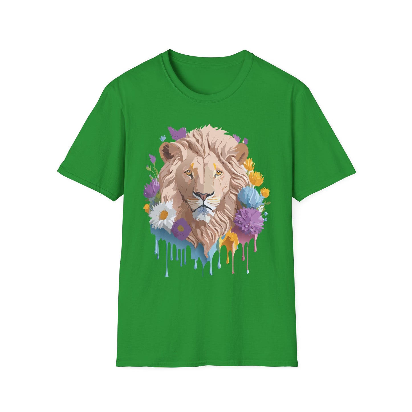 Lion Shirt, Shirt with Lion, Floral Lion Tee, Shirt with Animals