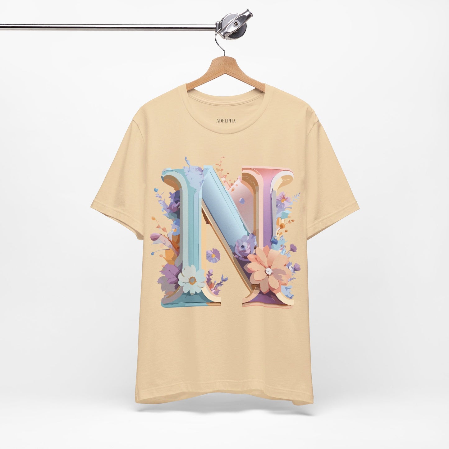 Natural Cotton Tee Shirt - Letters Collection - N Printify