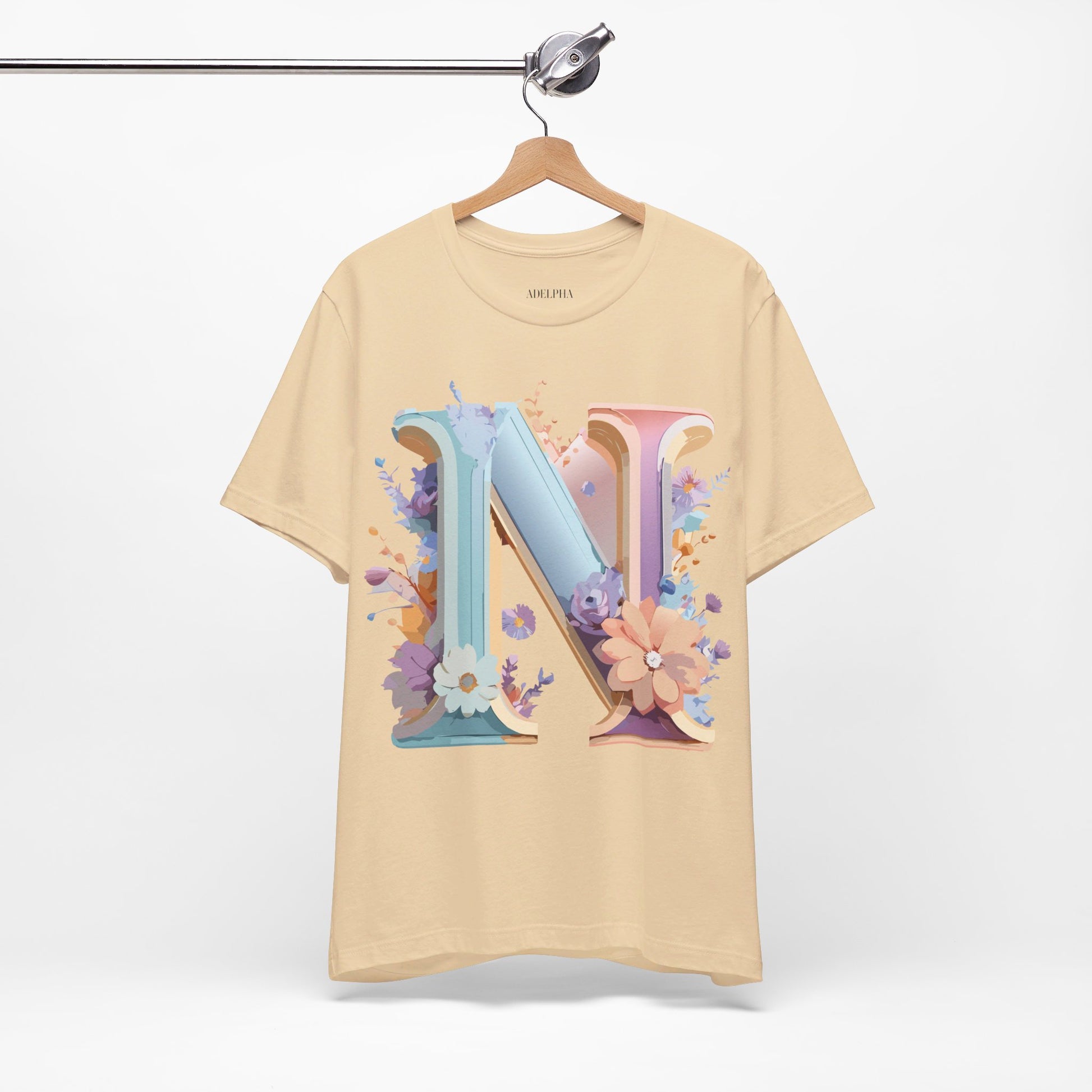 Natural Cotton Tee Shirt - Letters Collection - N Printify