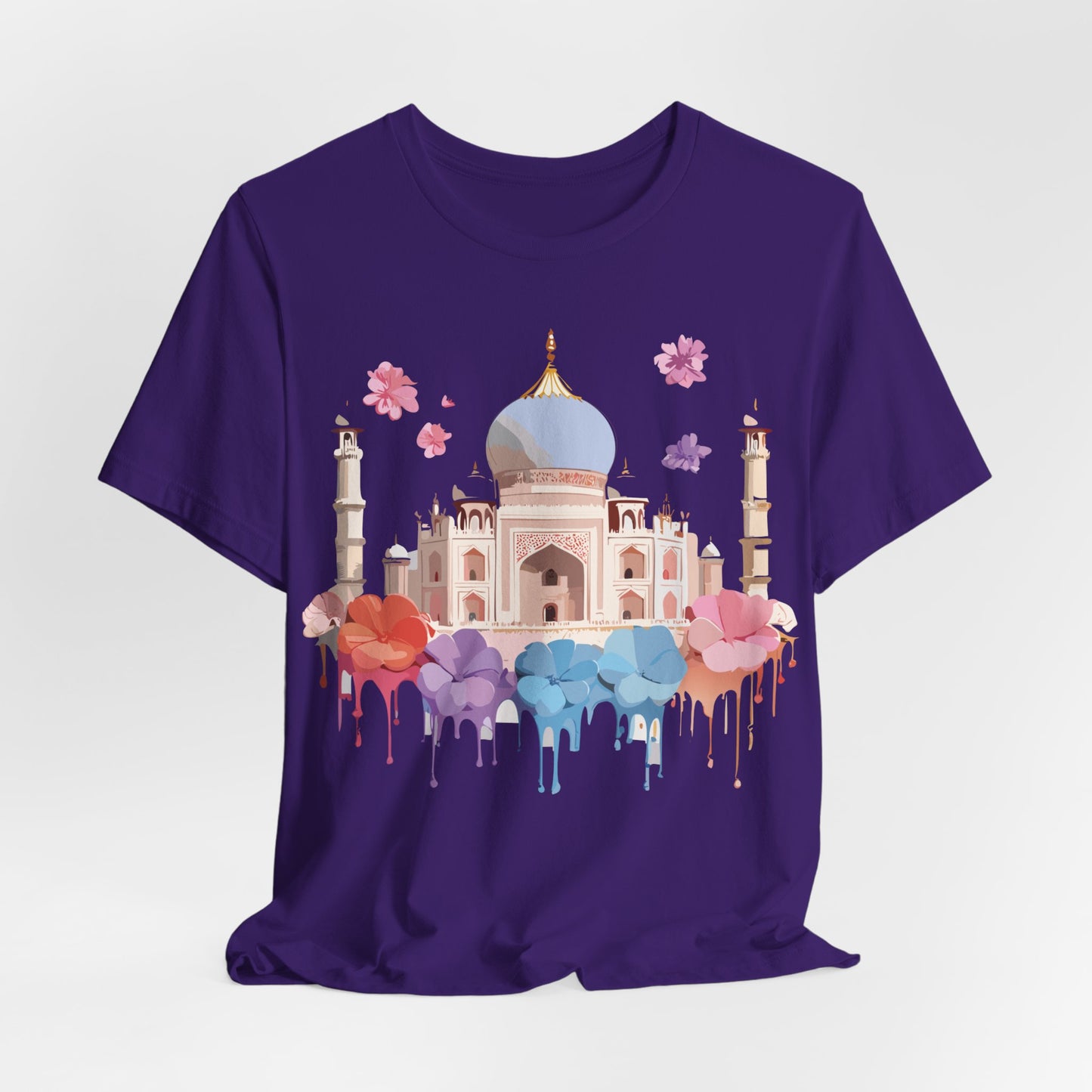 Natural Cotton Tee Shirt - Taj Mahal, India Printify