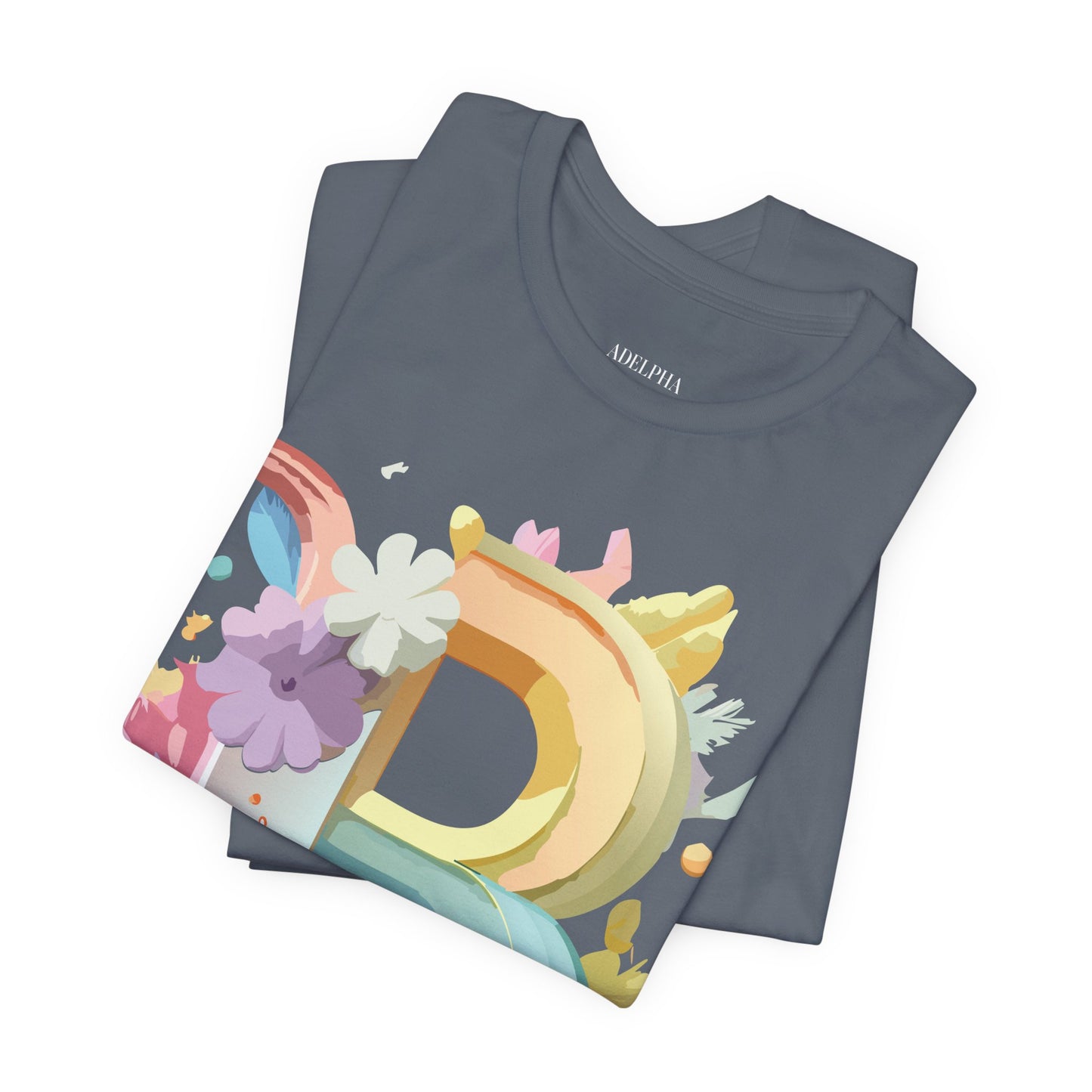 Natural Cotton Tee Shirt - Letters Collection - B Printify