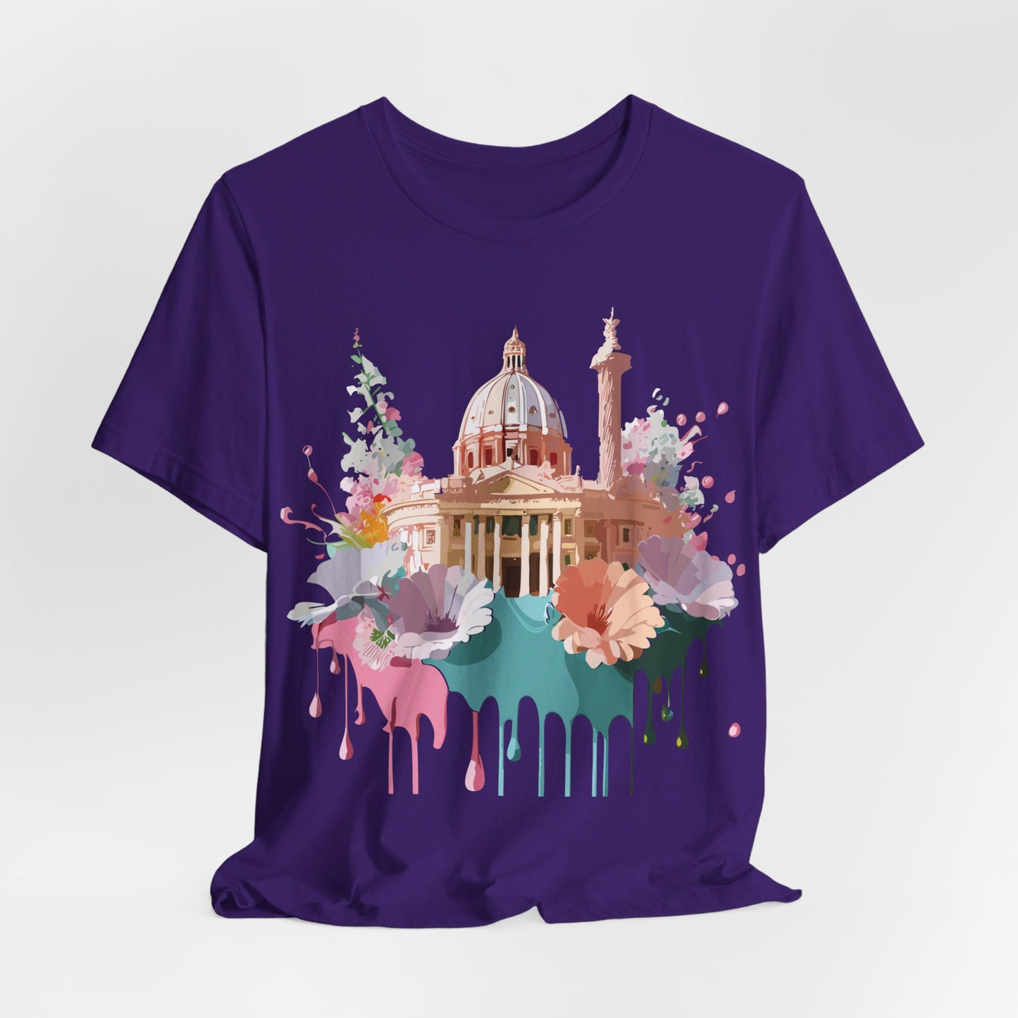 Natural Cotton Tee Shirt - Beautiful Places Collection - Rome Printify