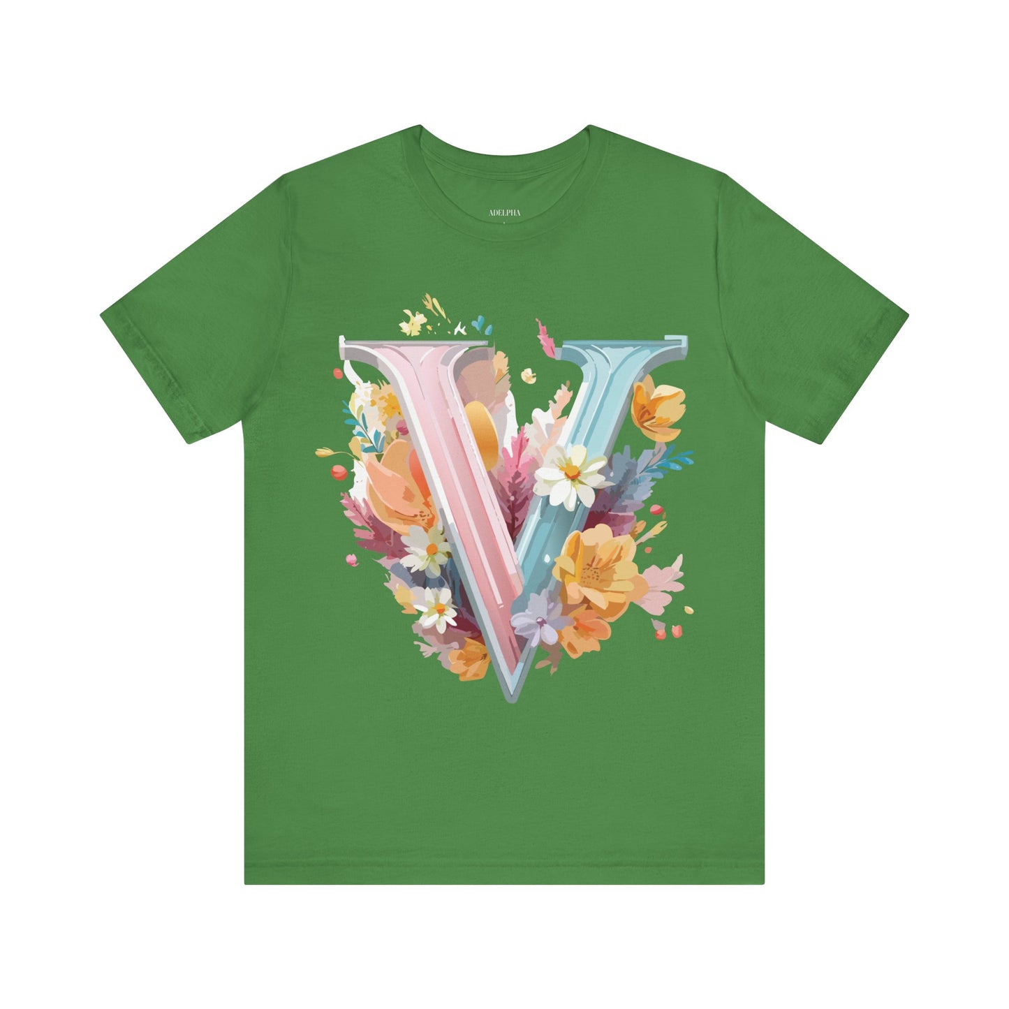 Natural Cotton Tee Shirt - Letters Collection - V Printify