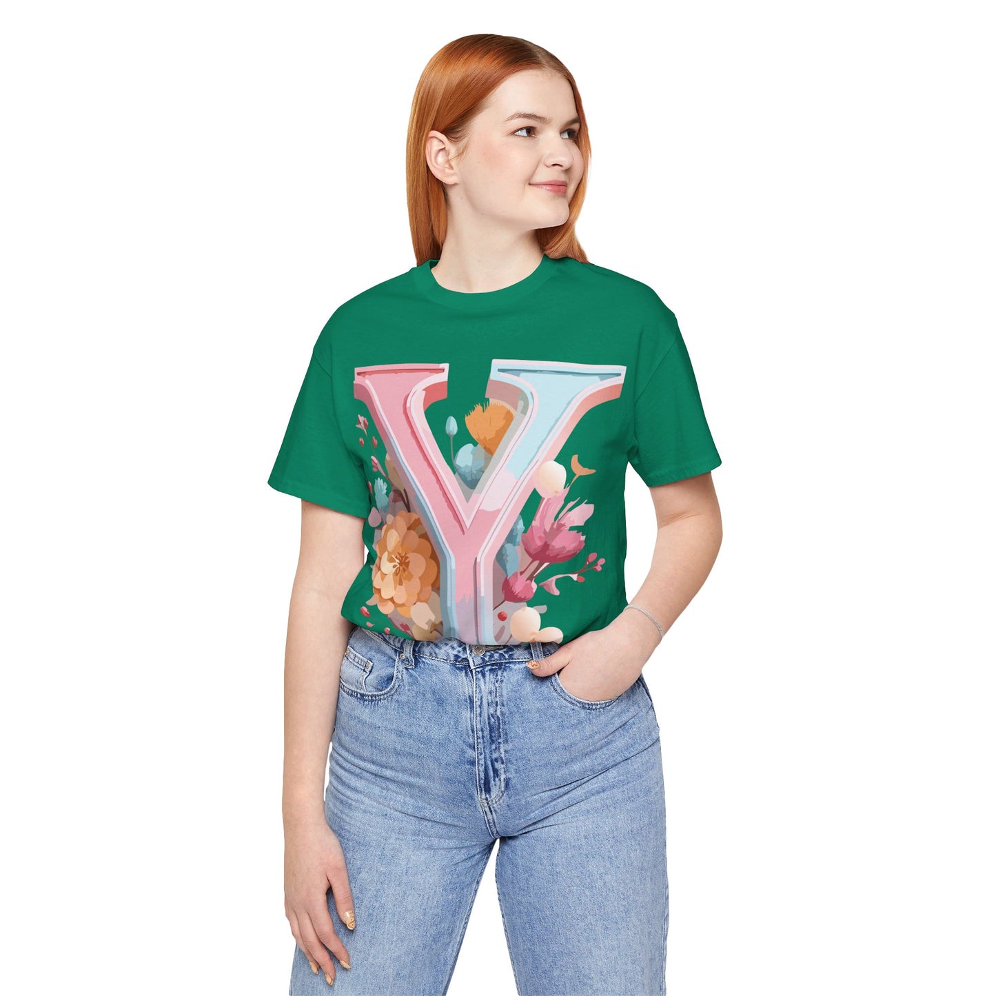 Natural Cotton Tee Shirt - Letters Collection - Y Printify