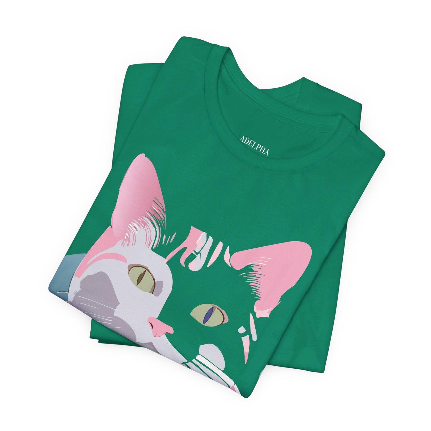 Natural Cotton Tee Shirt with Cat Printify
