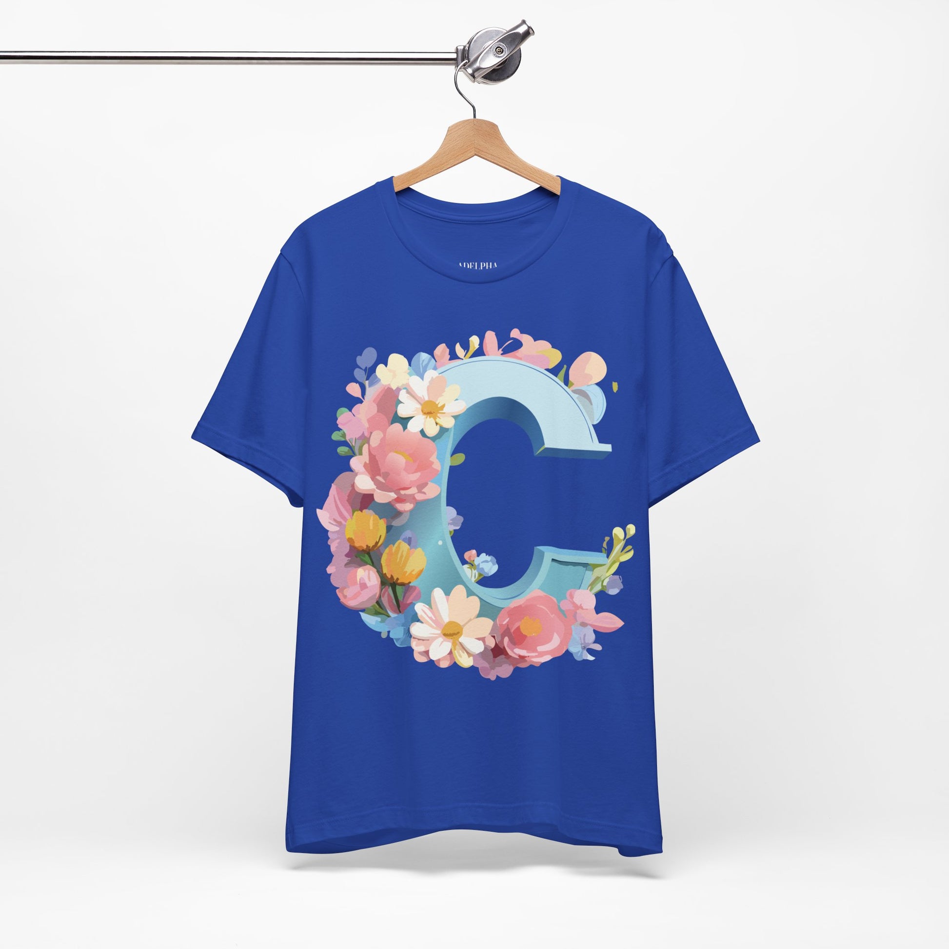 Natural Cotton Tee Shirt - Letters Collection - C Printify